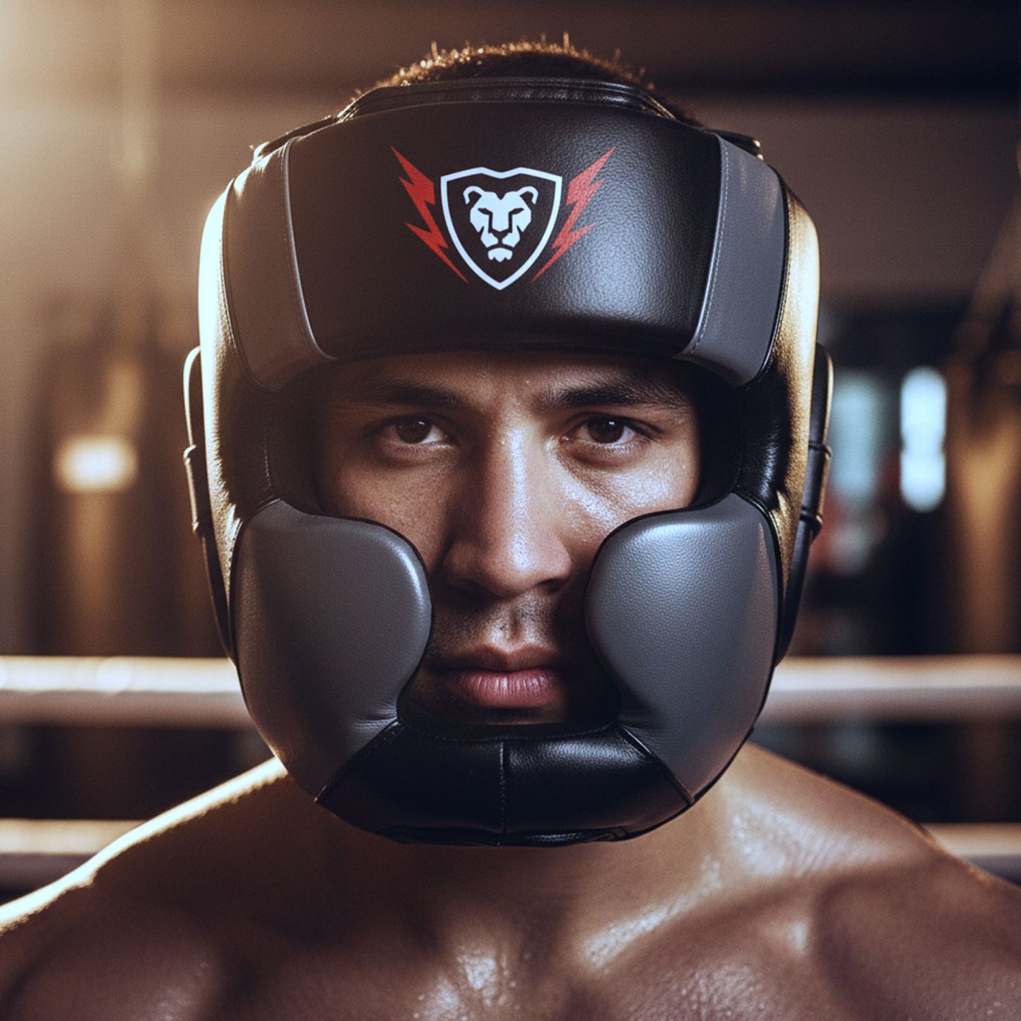 Cowhide Leather Headguard Boxing Sparring MMA Headguard