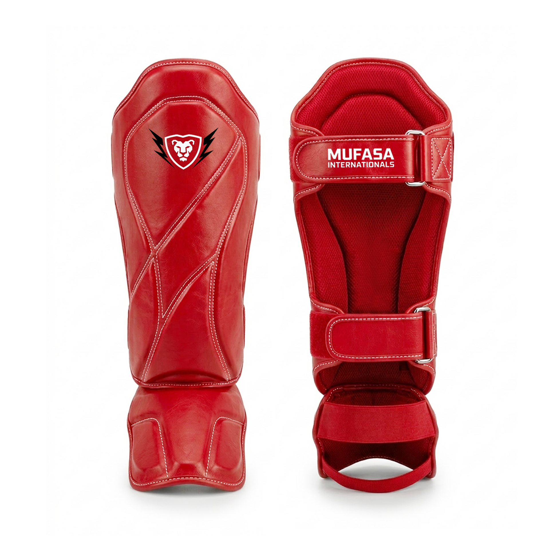 Cowhide Leather Boxing Shin Guards – Durable Training Gear