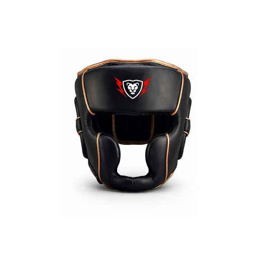 Cowhide Leather Boxing Sparring MMA Headguard