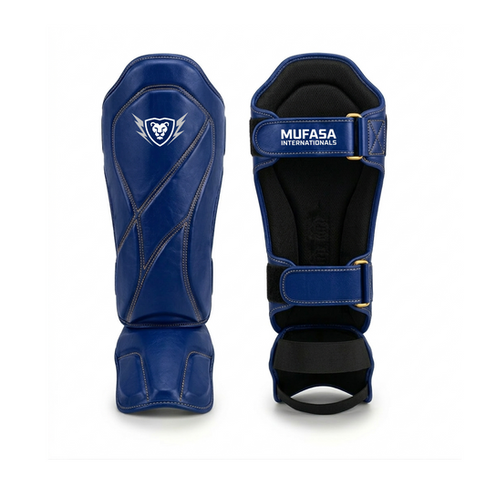 Cowhide Leather Boxing Shin Guards – Durable Training Gear