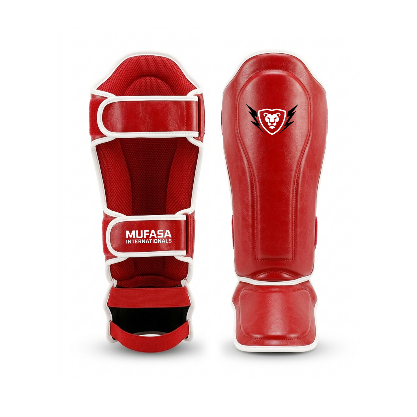 Cowhide Leather Boxing Shin Guards – Durable Training Gear