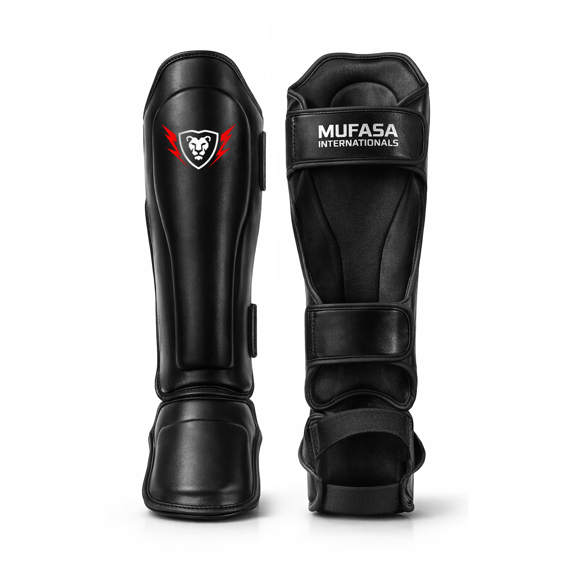 Cowhide Leather Boxing Shin Guards – Durable Training Gear