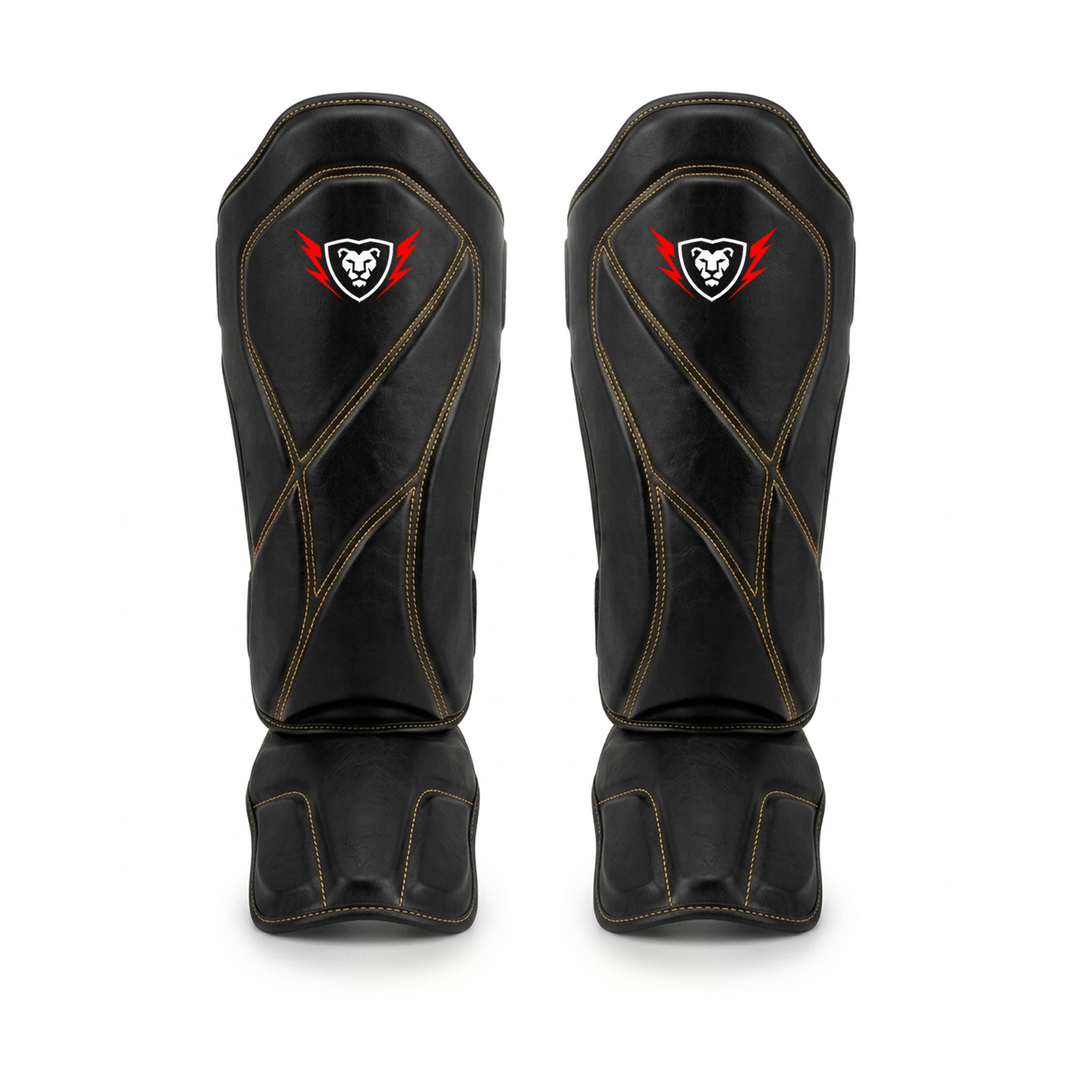Cowhide Leather Boxing Shin Guards – Durable Training Gear