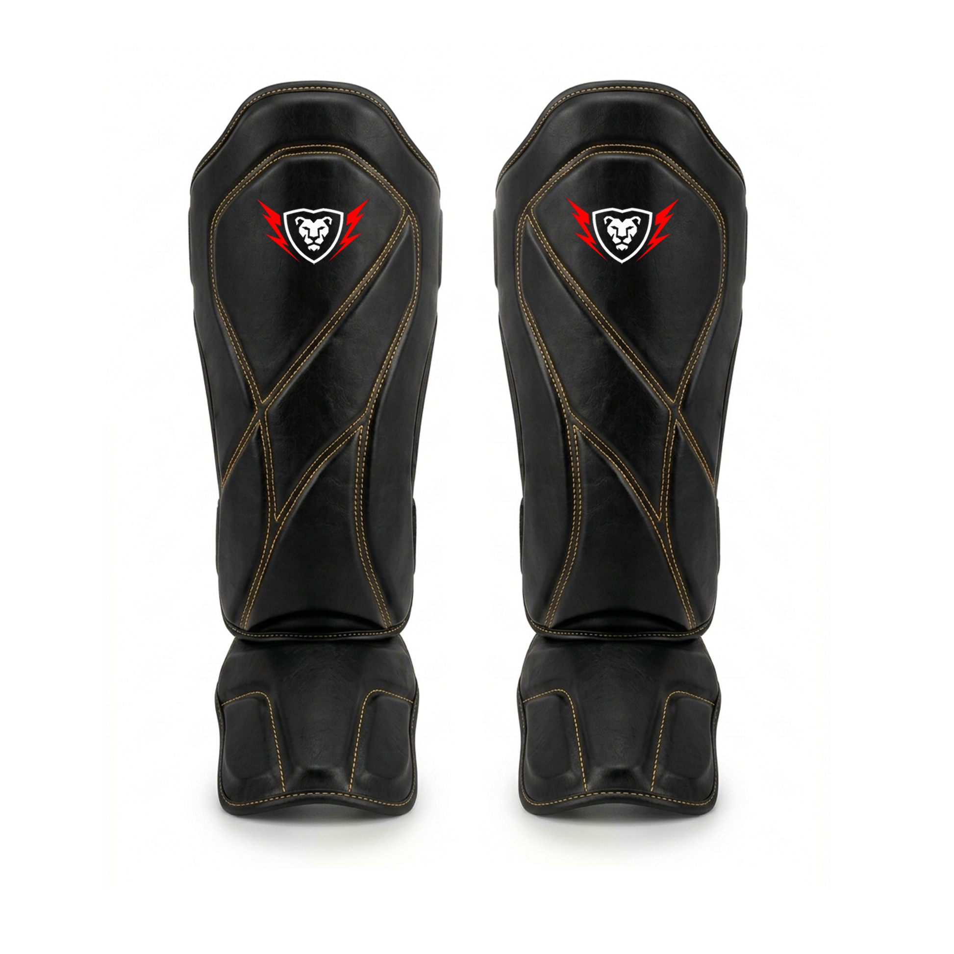 Cowhide Leather Boxing Shin Guards – Durable Training Gear