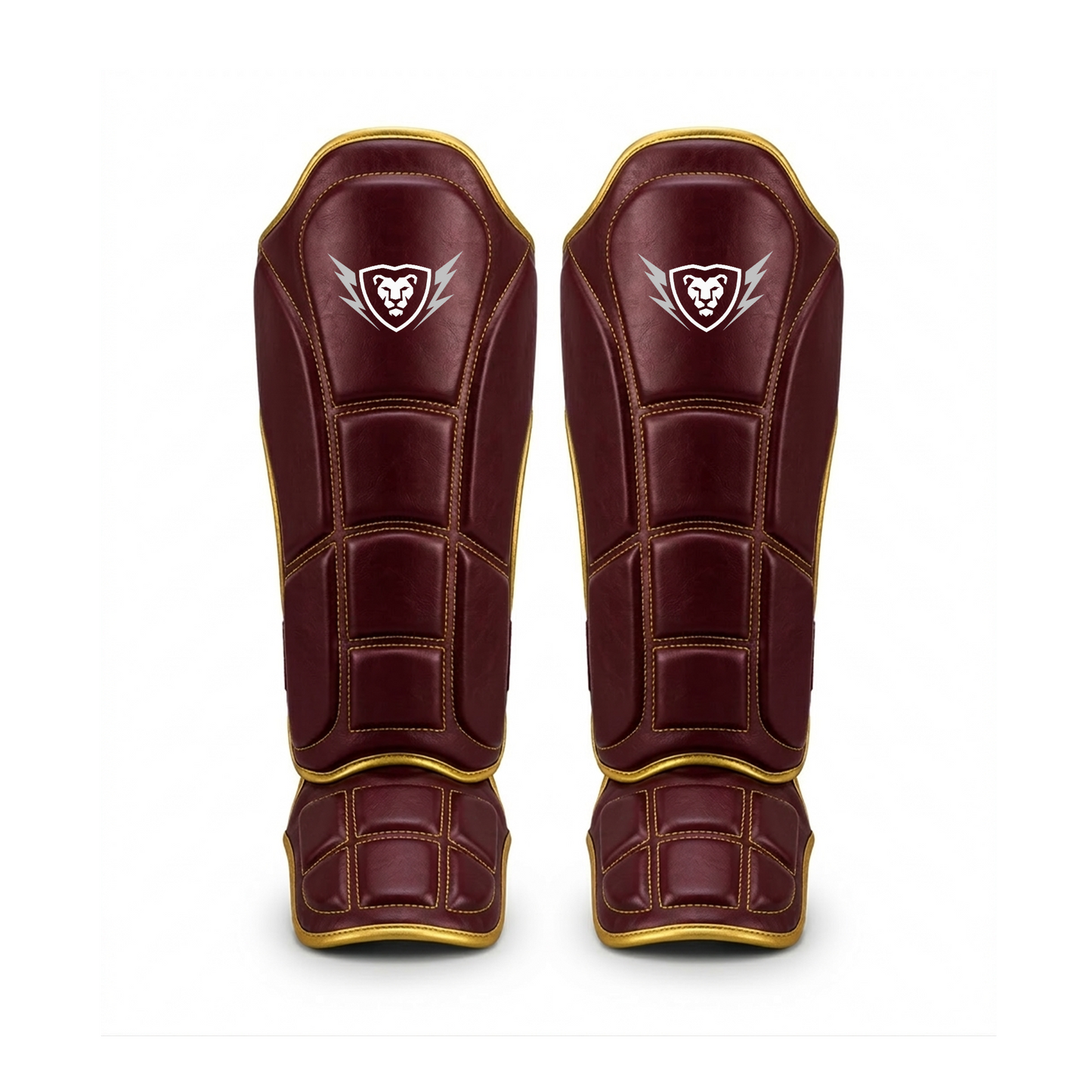Cowhide Leather Boxing Shin Guards – Durable Training Gear