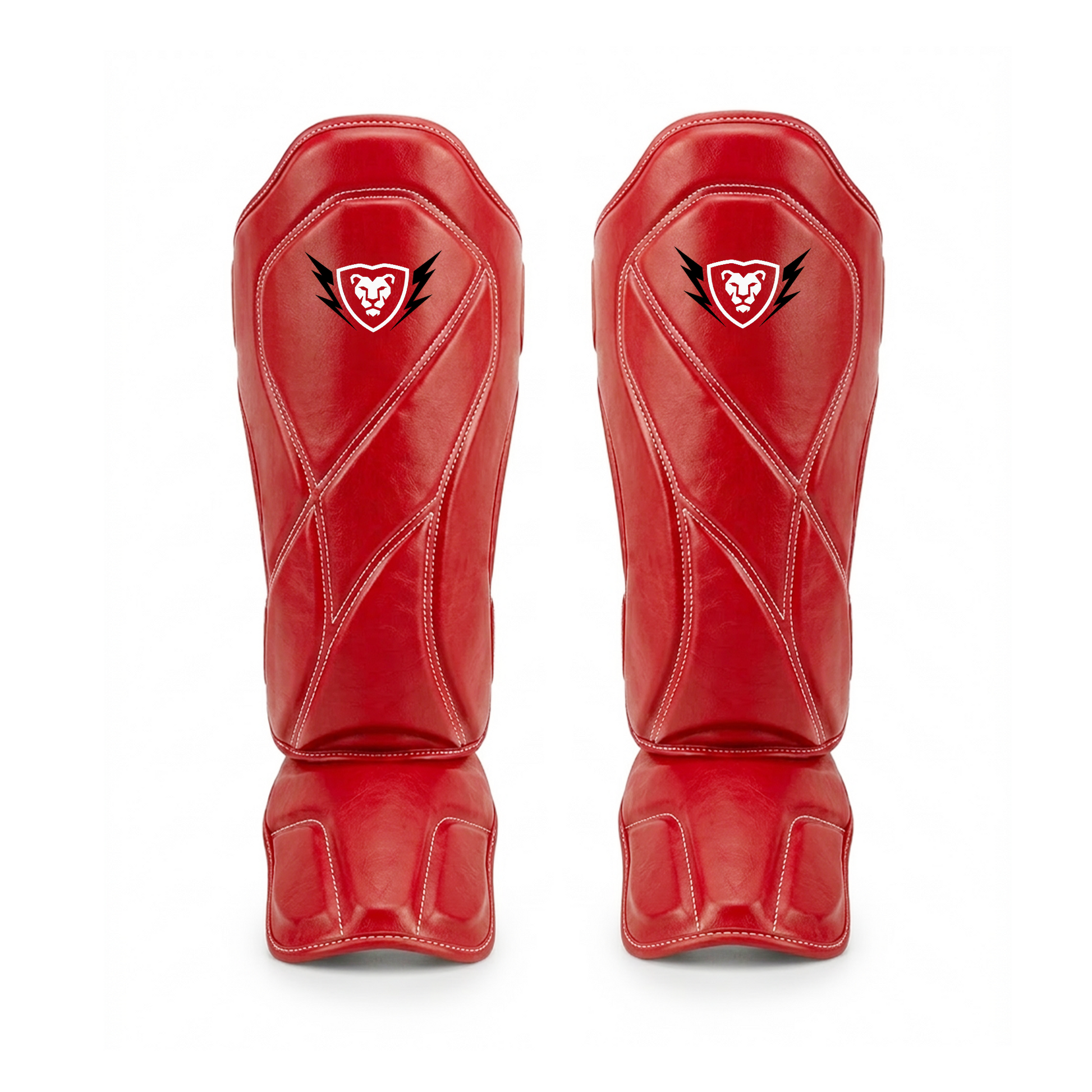 Cowhide Leather Boxing Shin Guards – Durable Training Gear