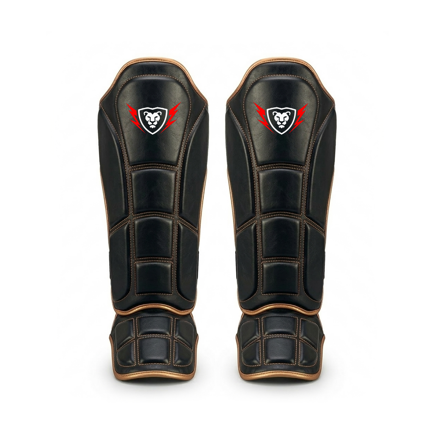 Cowhide Leather Boxing Shin Guards – Durable Training Gear