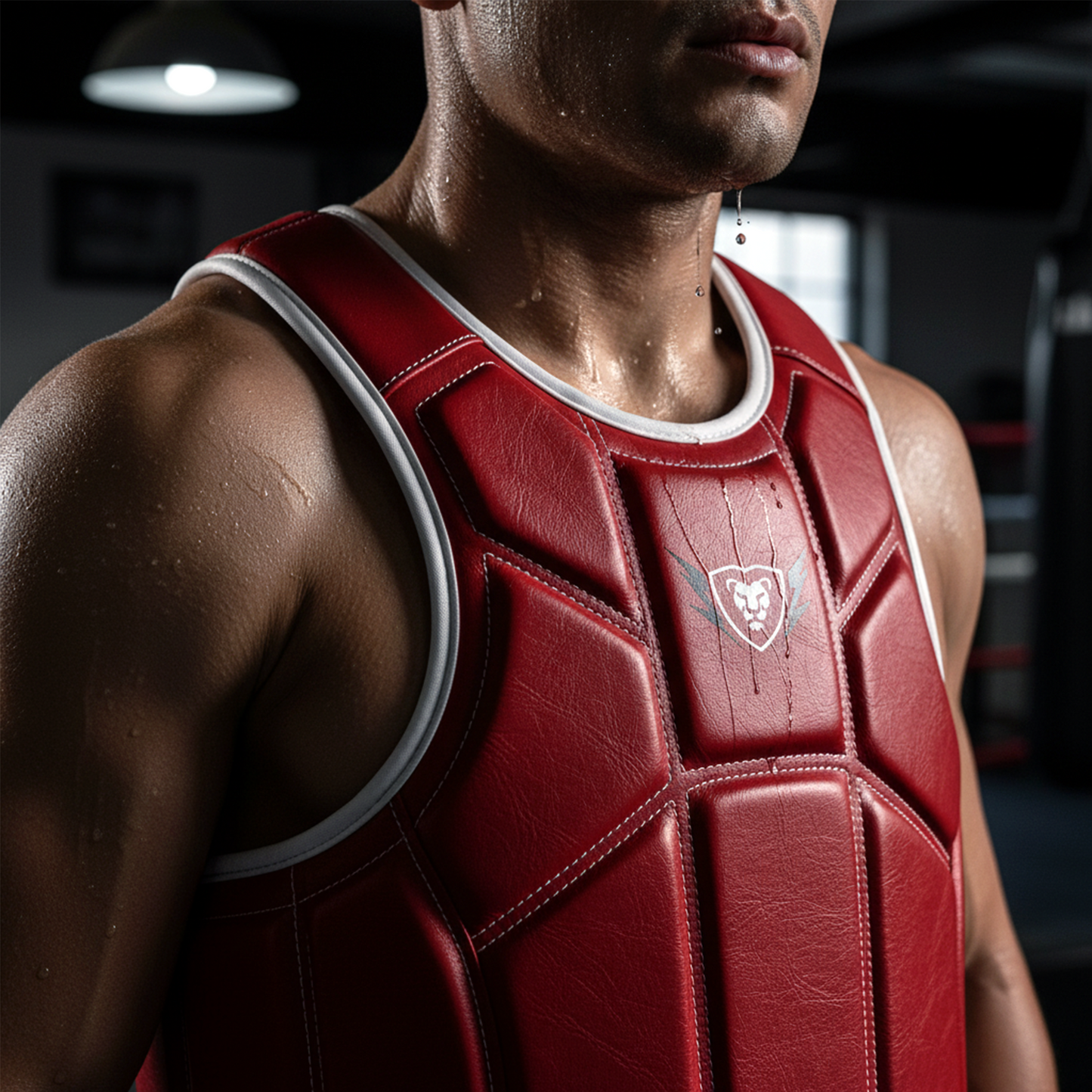 Cowhide Leather Chest Guard: Kickboxing & MMA Training
