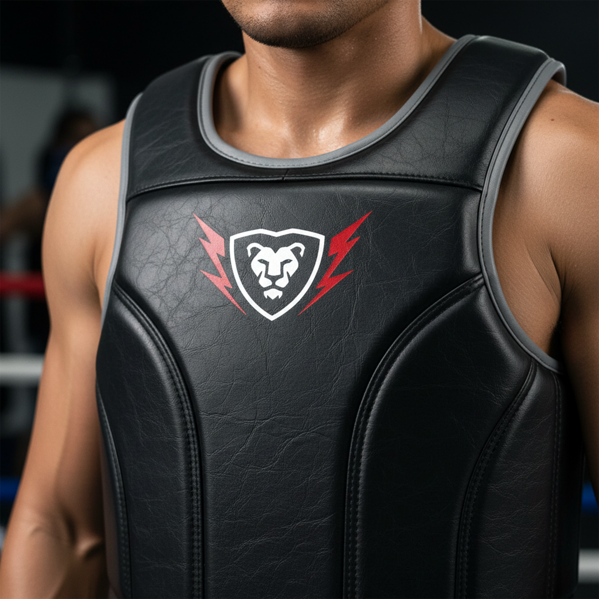 Cowhide Leather Chest Guard: Kickboxing & MMA Training