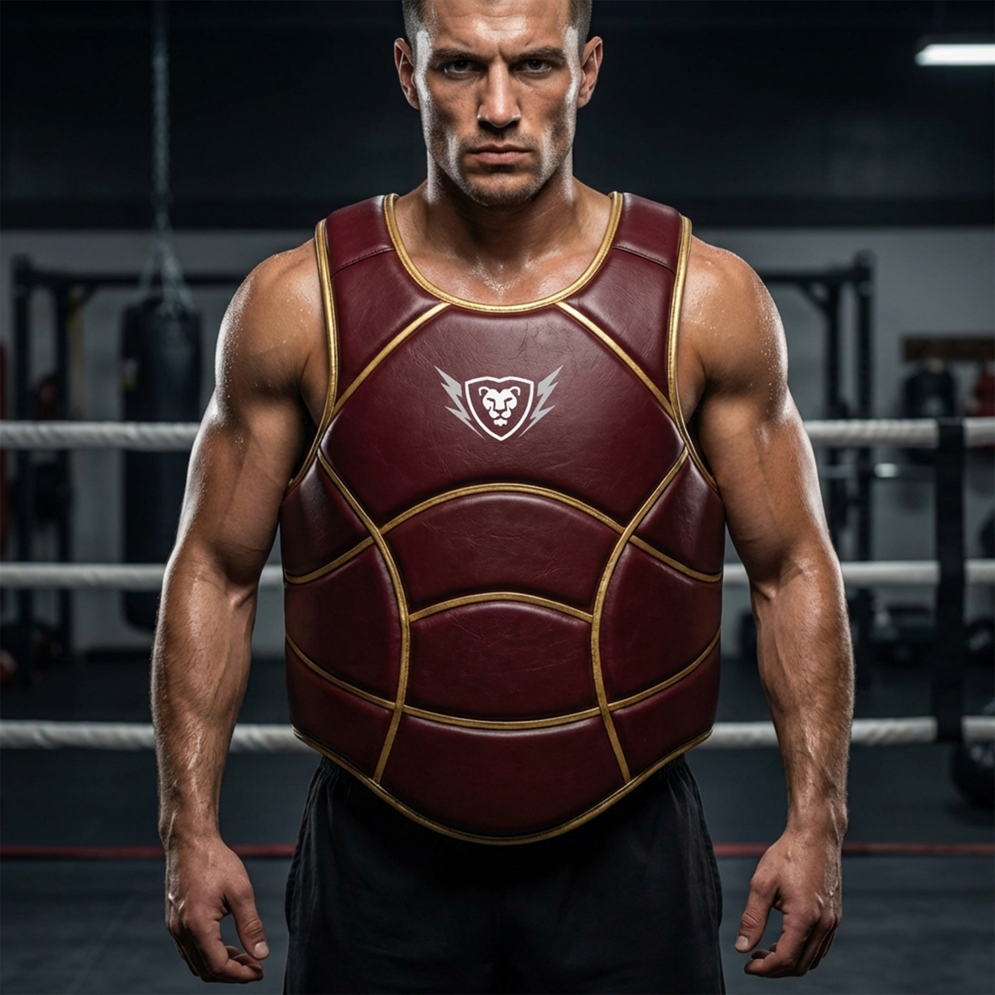 Cowhide Leather Chest Guard: Kickboxing & MMA Training