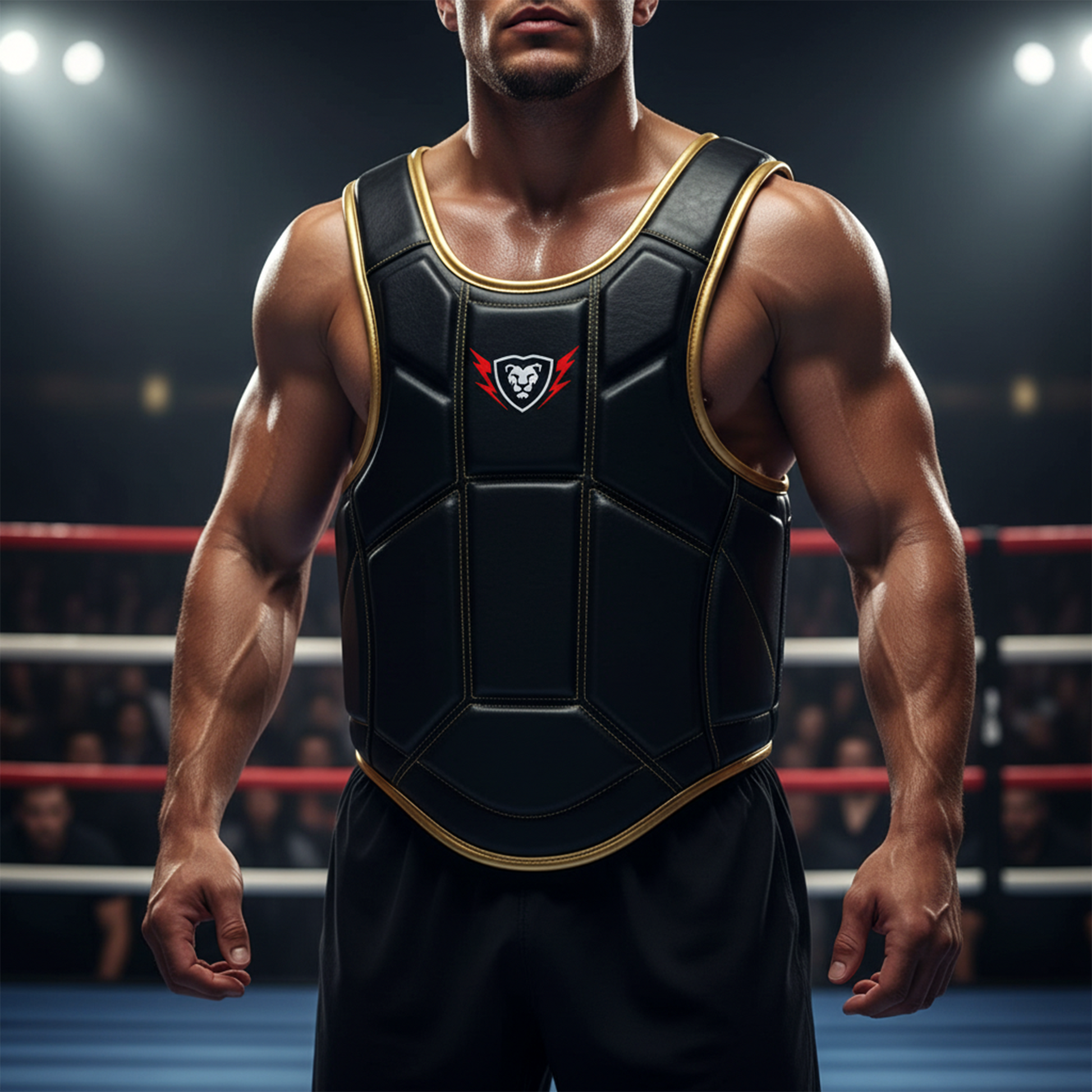 Cowhide Leather Chest Guard: Kickboxing & MMA Training