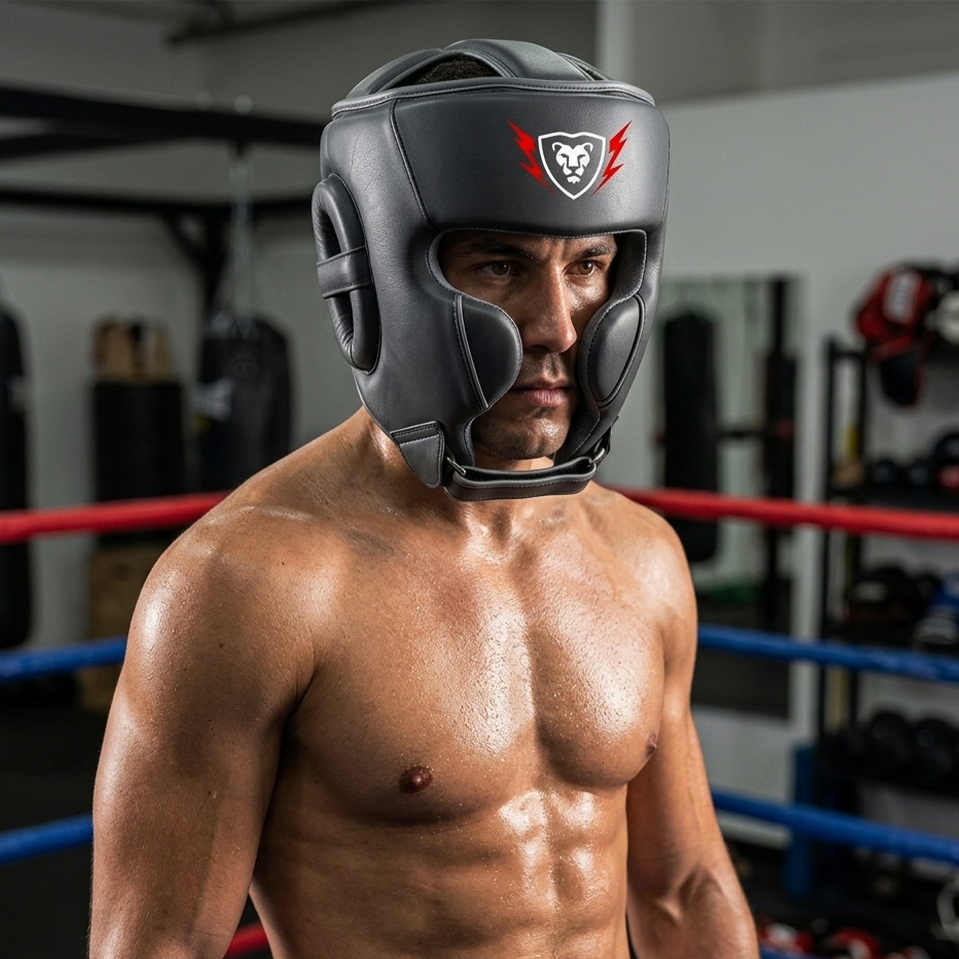 Cowhide Leather Boxing Sparring MMA Headguard