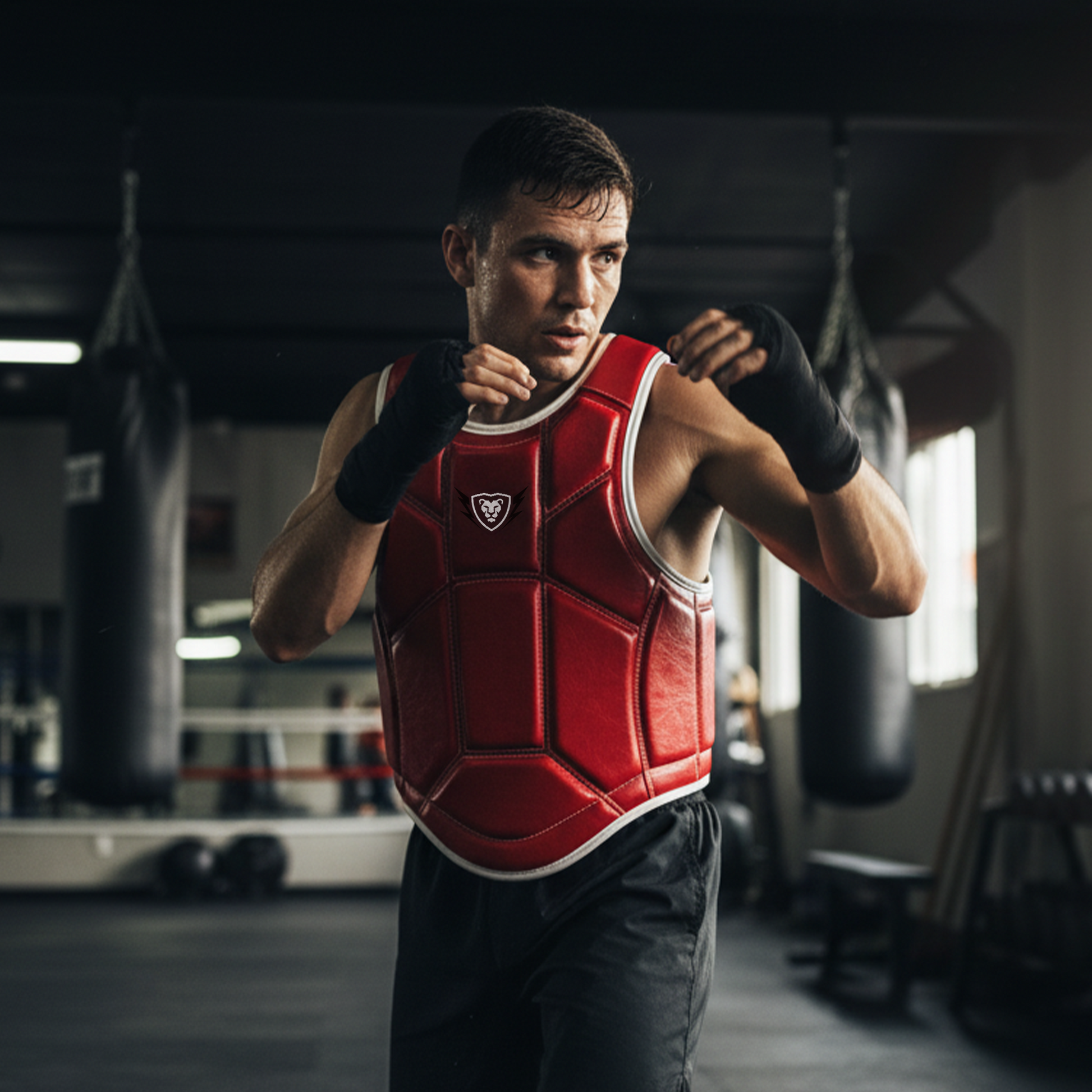 Cowhide Leather Chest Guard: Kickboxing & MMA Training