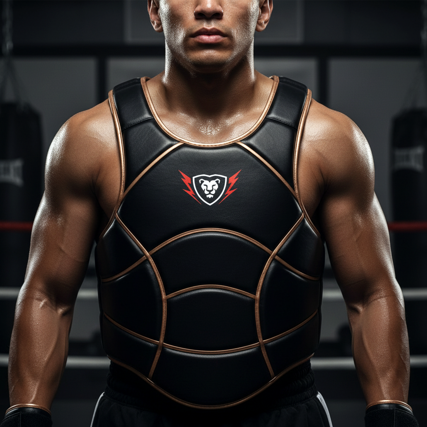 Cowhide Leather Chest Guard: Kickboxing & MMA Training