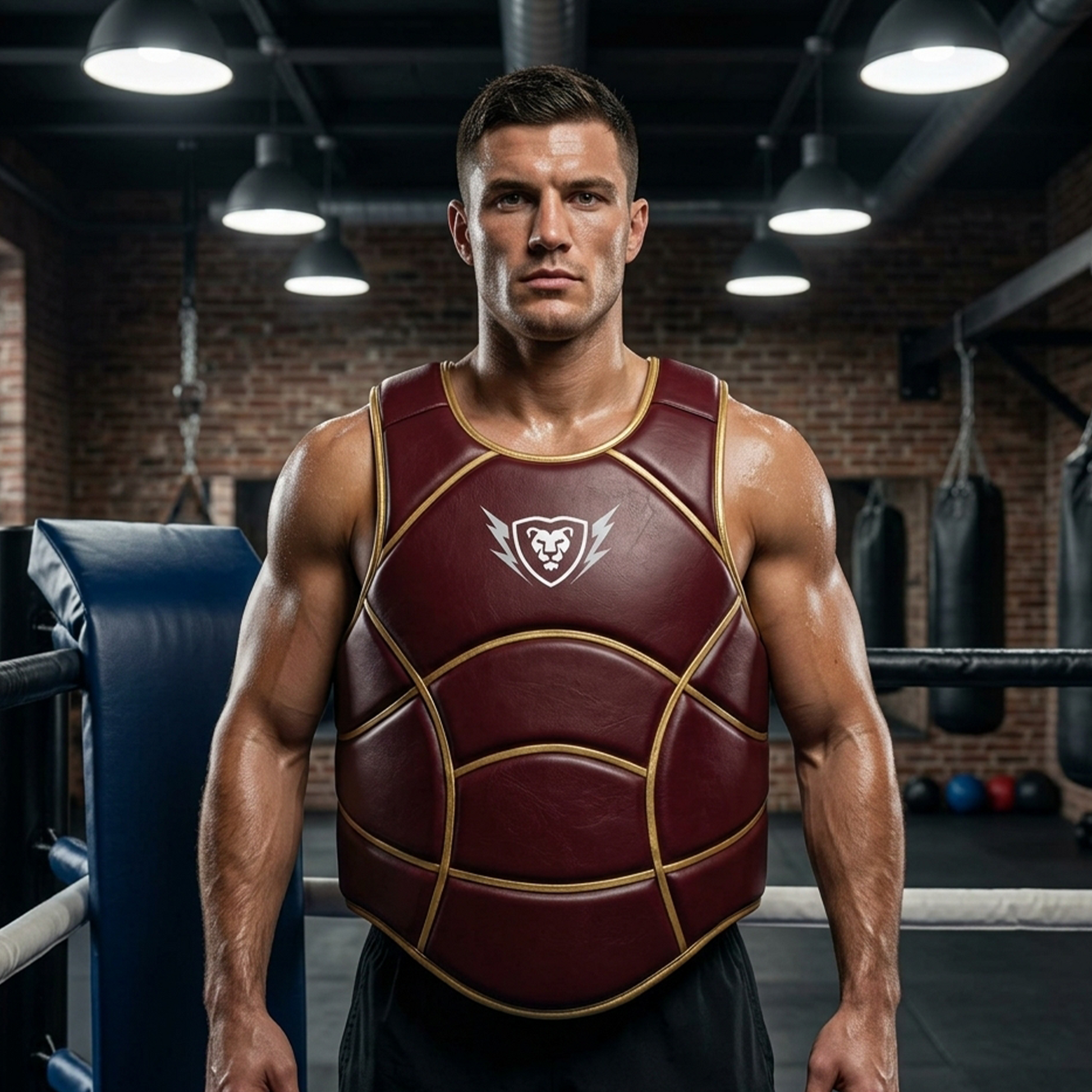 Cowhide Leather Chest Guard: Kickboxing & MMA Training