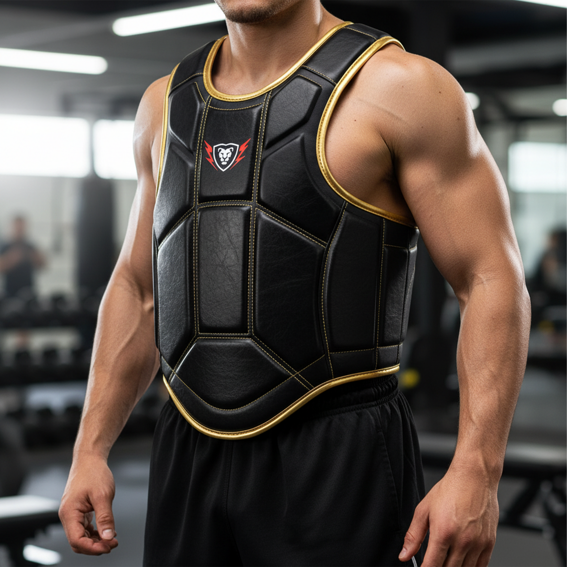 Cowhide Leather Chest Guard: Kickboxing & MMA Training