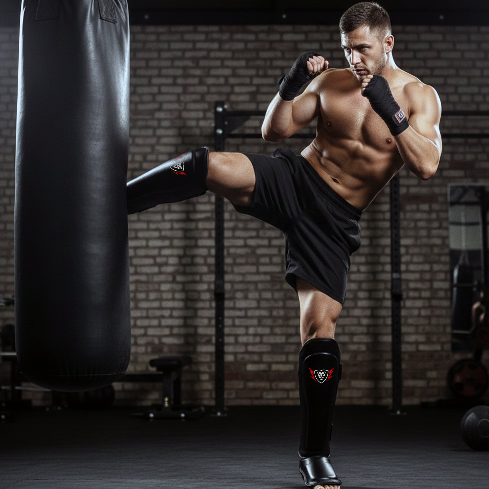 Cowhide Leather Boxing Shin Guards – Durable Training Gear