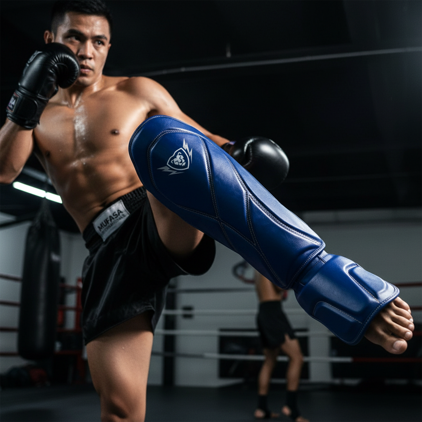 Cowhide Leather Boxing Shin Guards – Durable Training Gear