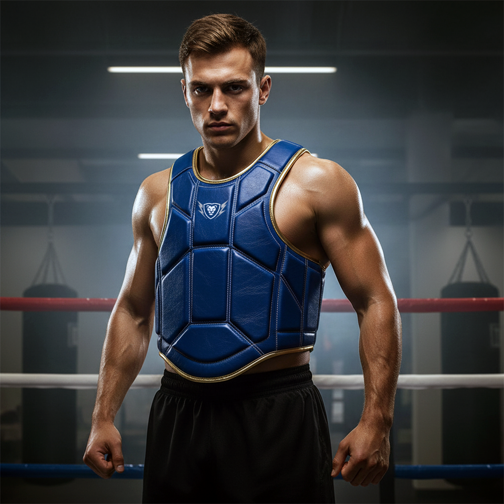 Cowhide Leather Chest Guard: Kickboxing & MMA Training