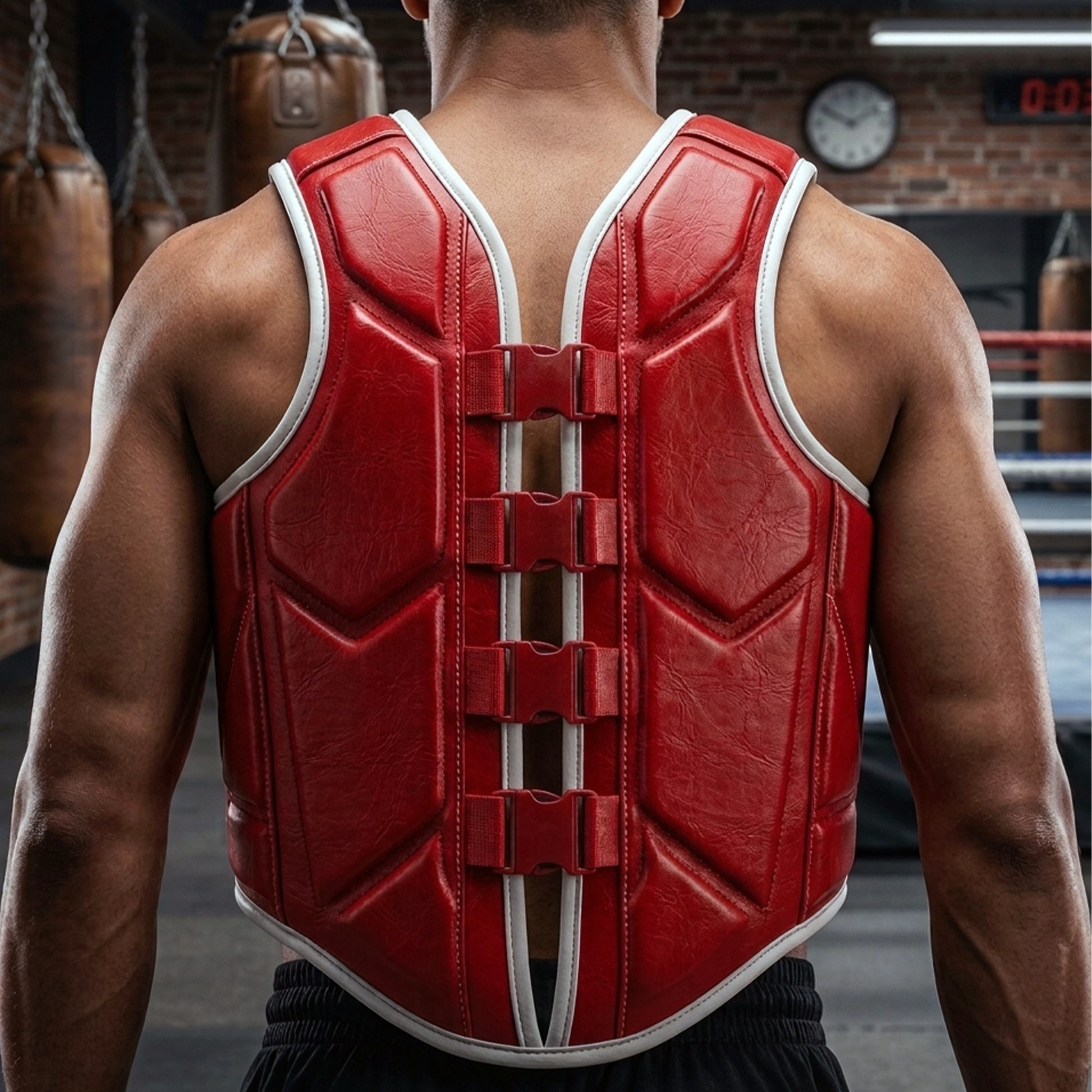 Cowhide Leather Chest Guard: Kickboxing & MMA Training