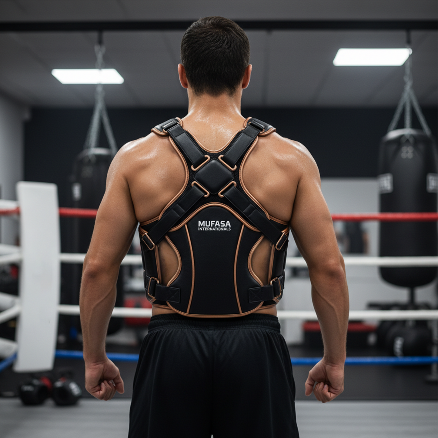 Cowhide Leather Chest Guard: Kickboxing & MMA Training