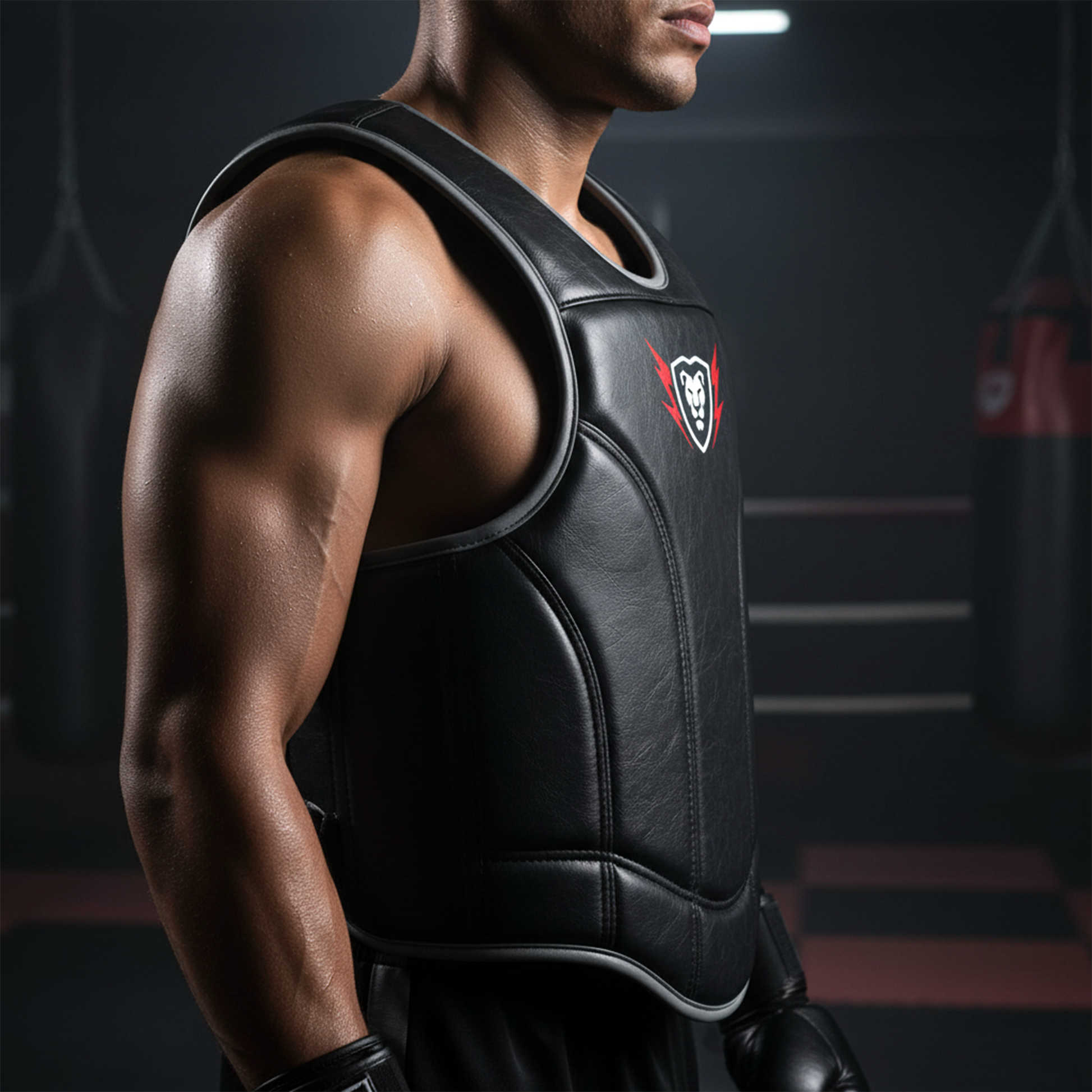 Cowhide Leather Chest Guard: Kickboxing & MMA Training