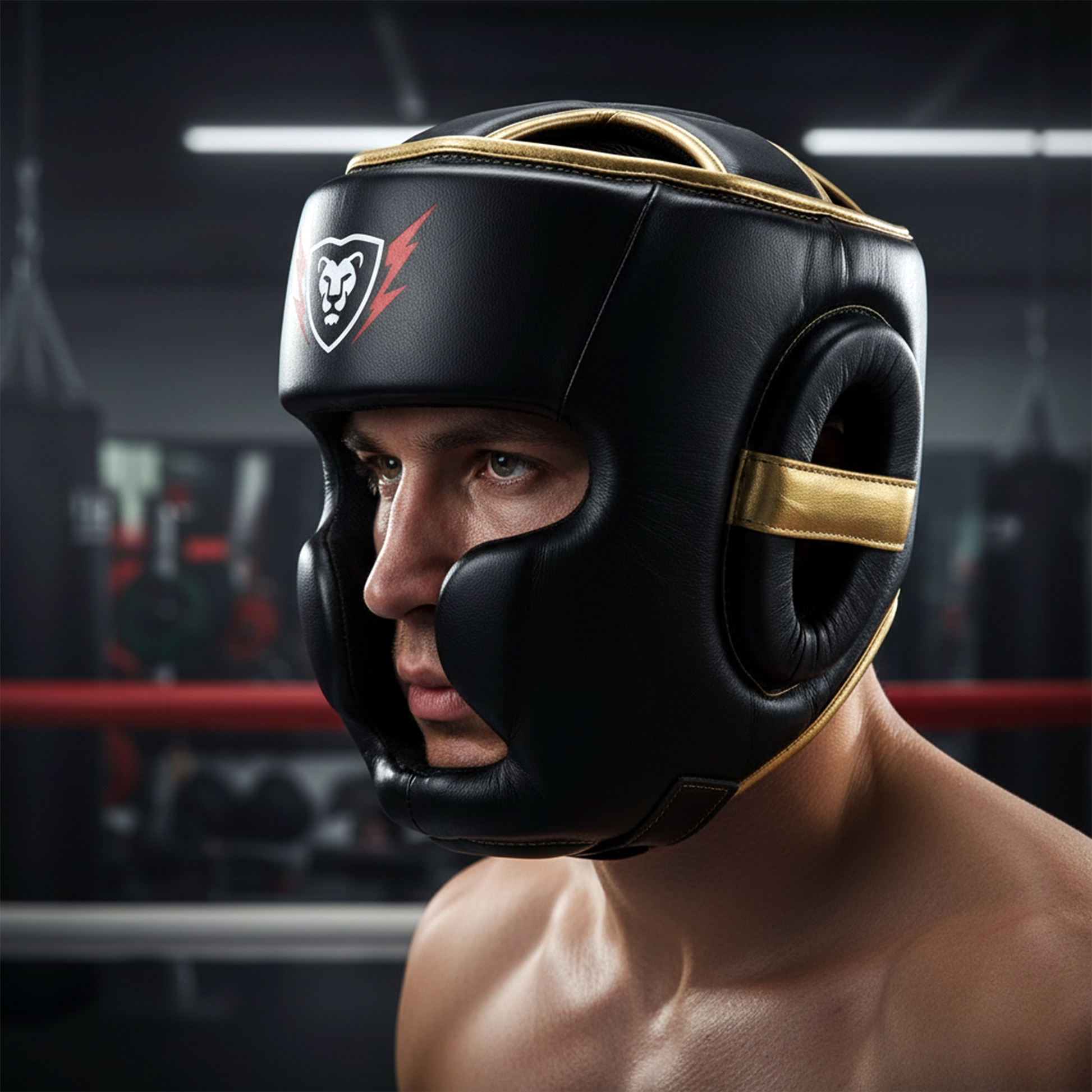 Cowhide Leather Boxing Sparring MMA Headguard