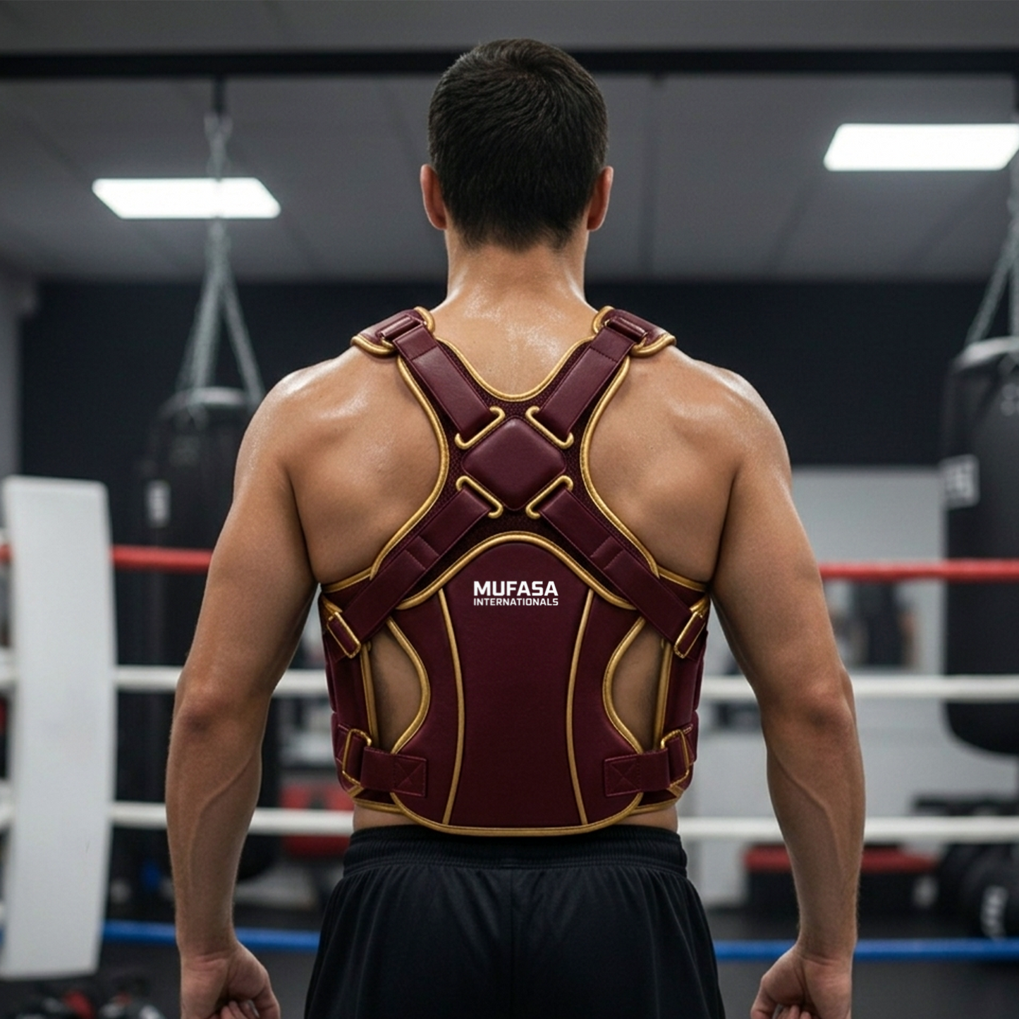 Cowhide Leather Chest Guard: Kickboxing & MMA Training