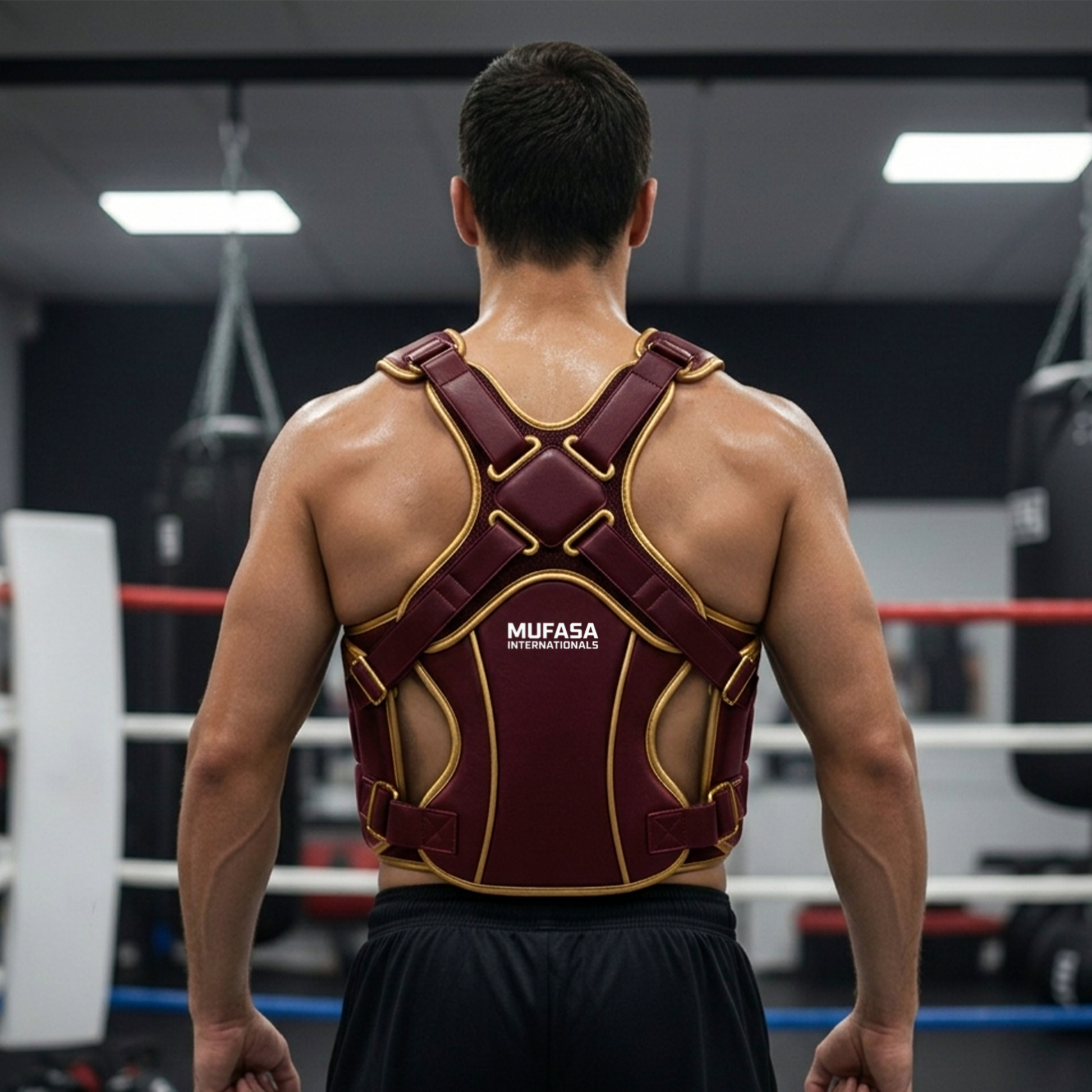 Cowhide Leather Chest Guard: Kickboxing & MMA Training