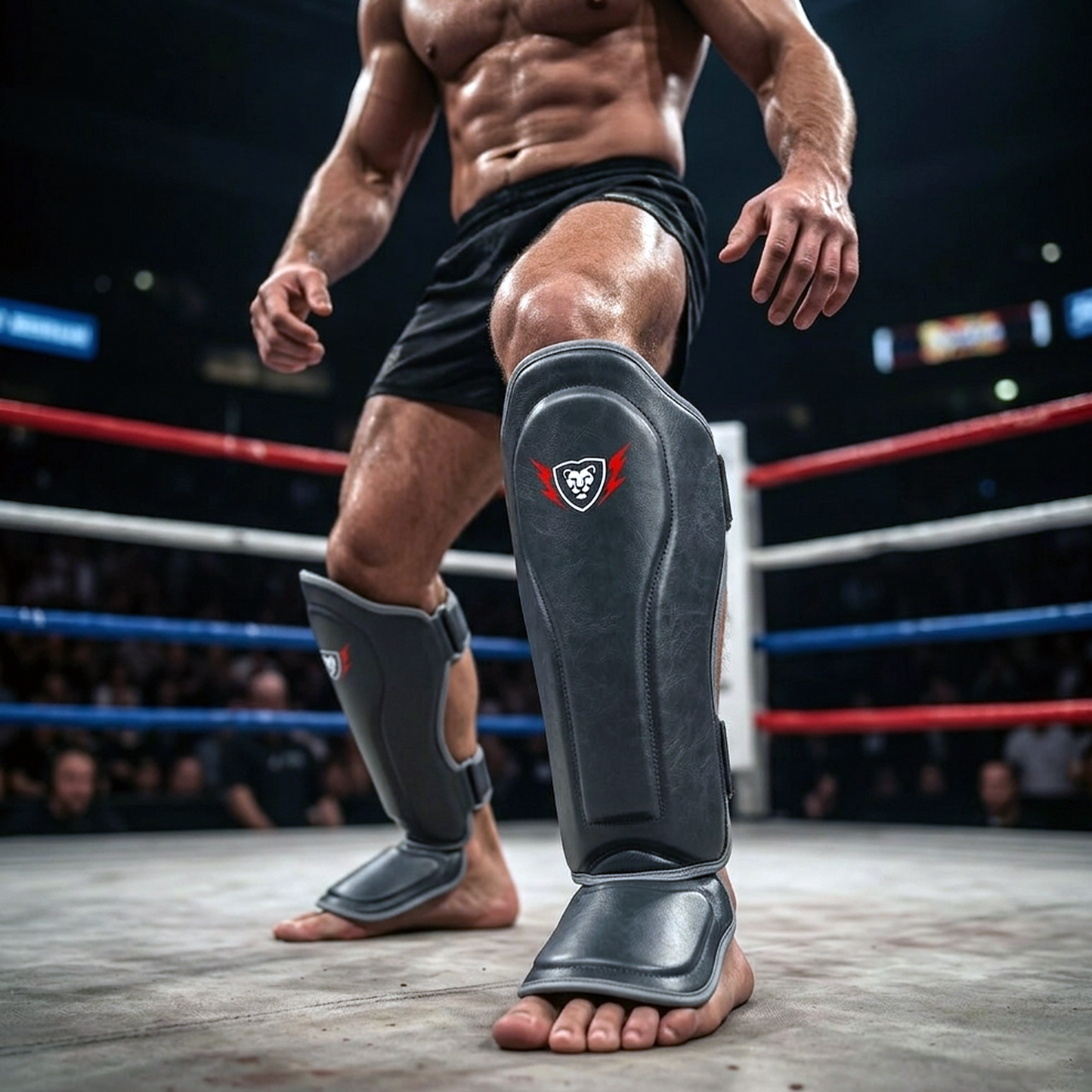 Cowhide Leather Boxing Shin Guards – Durable Training Gear