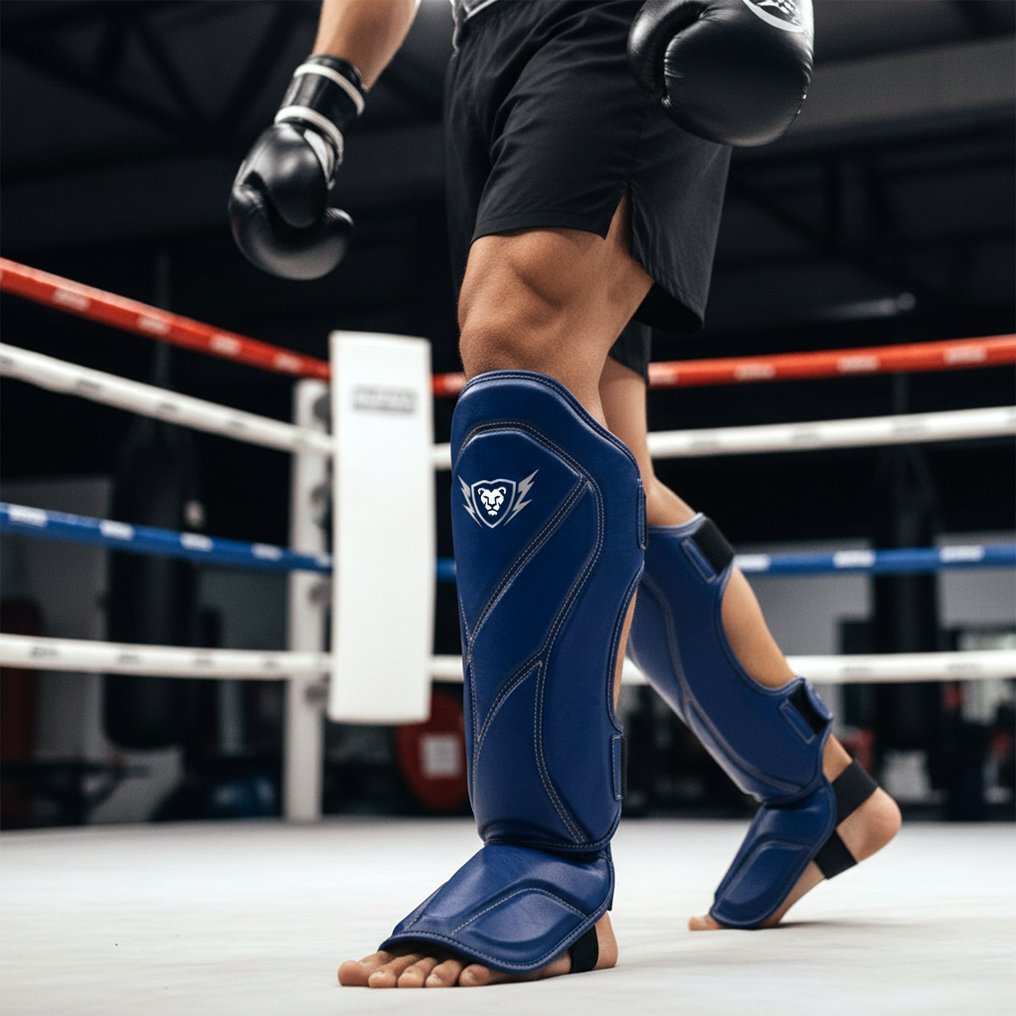 Cowhide Leather Boxing Shin Guards – Durable Training Gear
