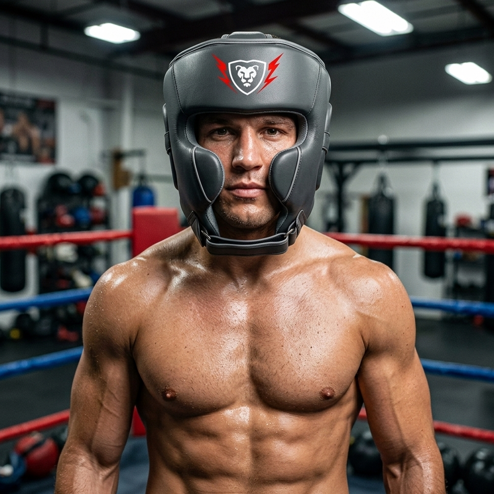 Cowhide Leather Boxing Sparring MMA Headguard