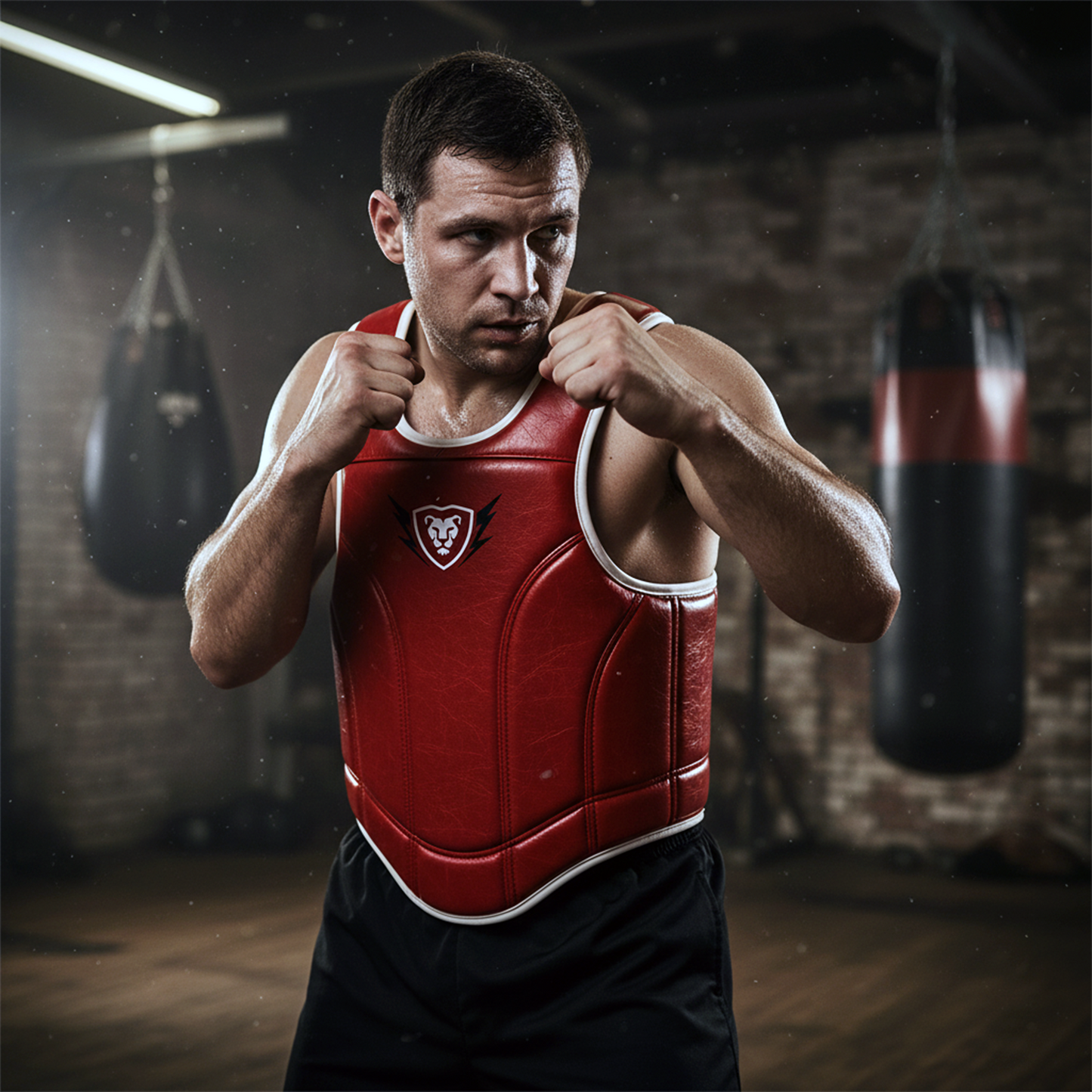 Cowhide Leather Chest Guard: Kickboxing & MMA Training
