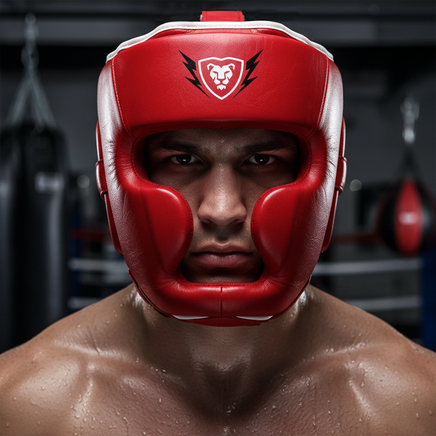 Cowhide Leather Boxing Sparring MMA Headguard