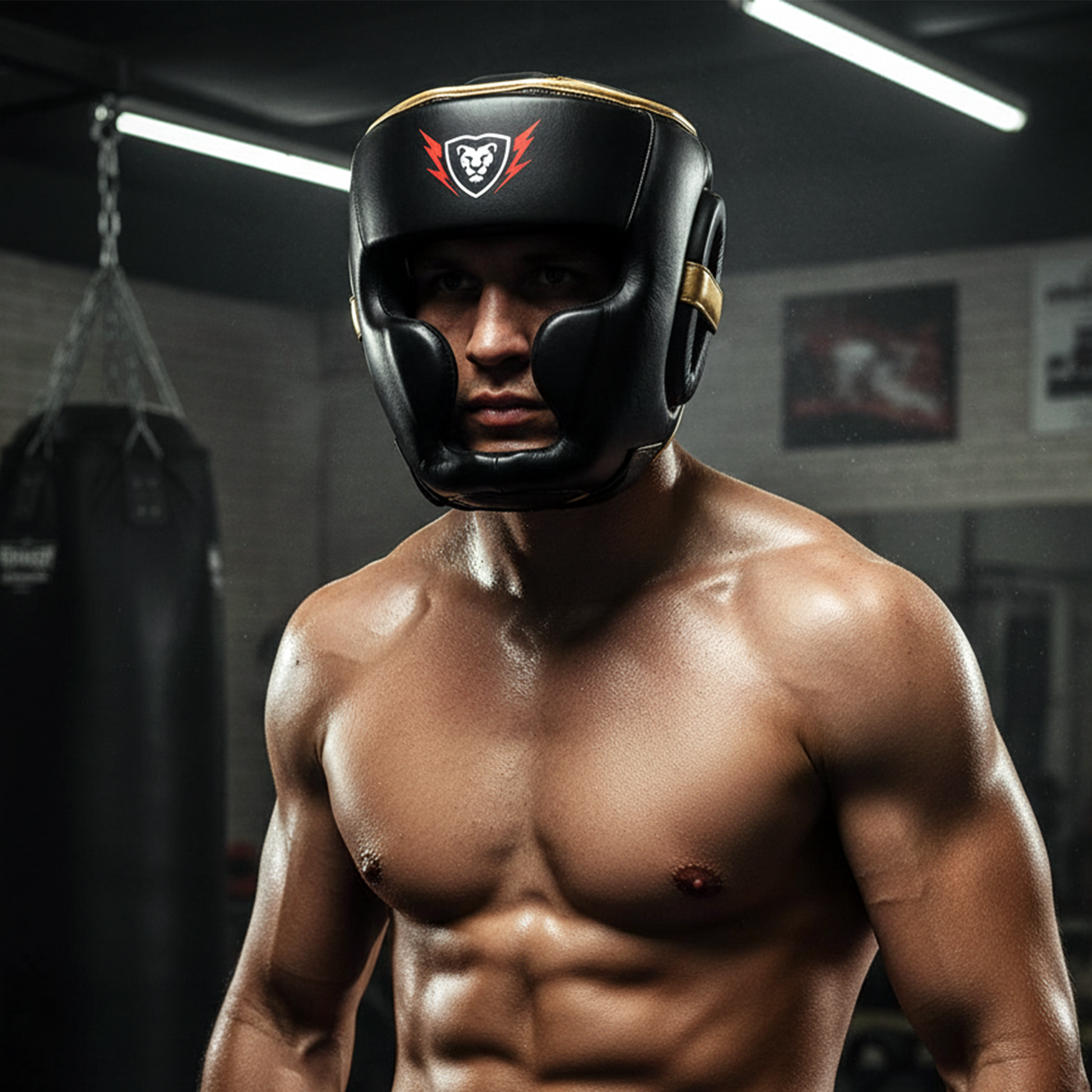 Cowhide Leather Boxing Sparring MMA Headguard