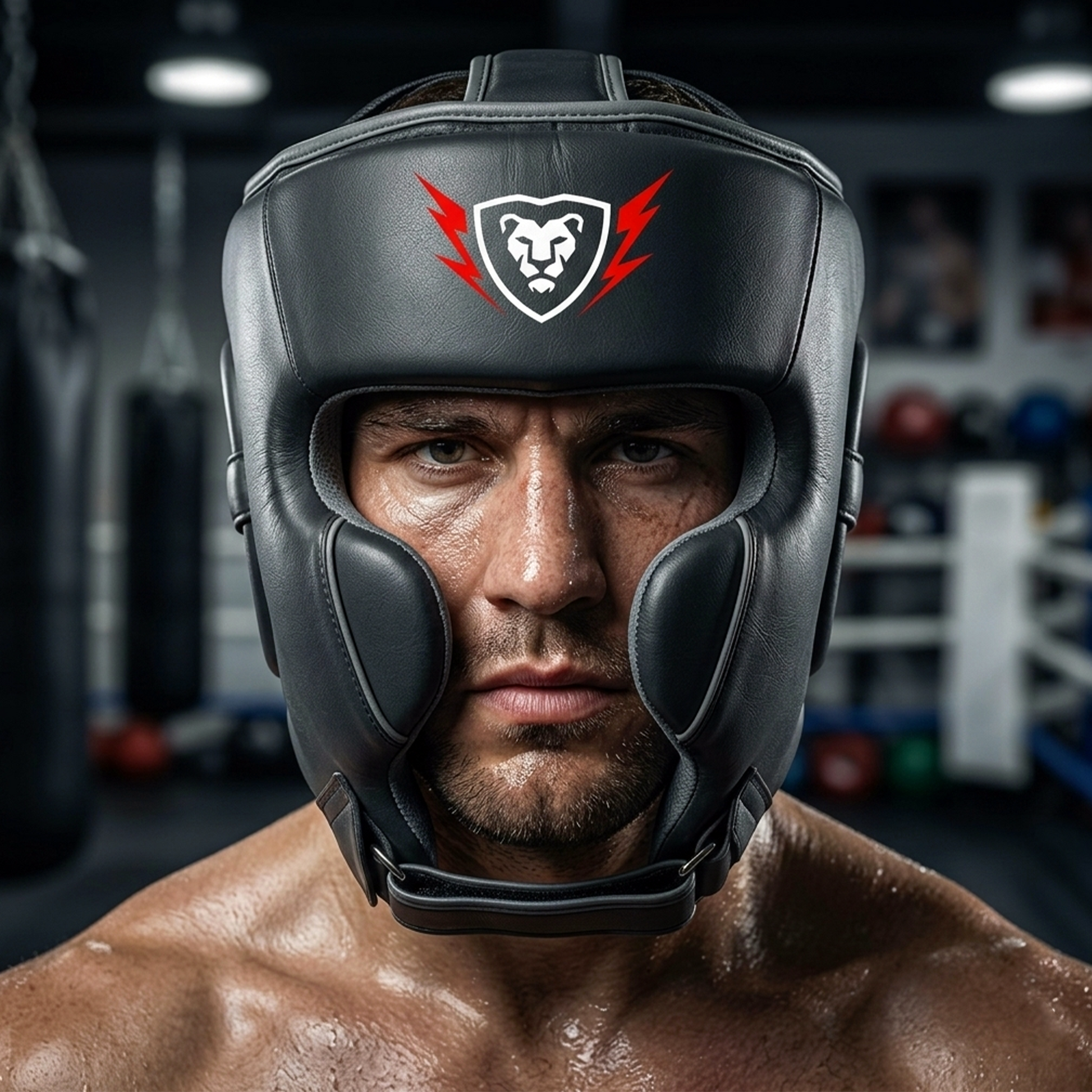 Cowhide Leather Boxing Sparring MMA Headguard