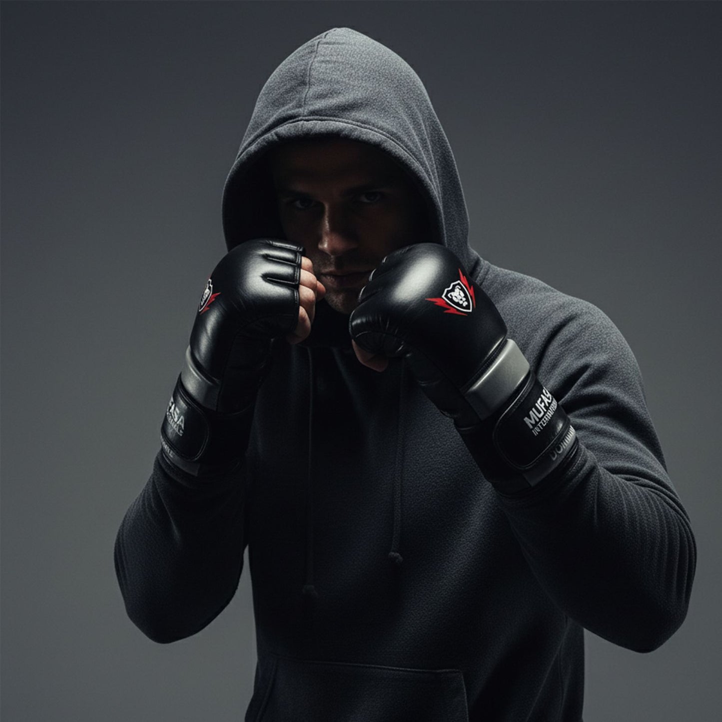 Leather Open Palm MMA Fight Gloves - 4 Oz, Unisex