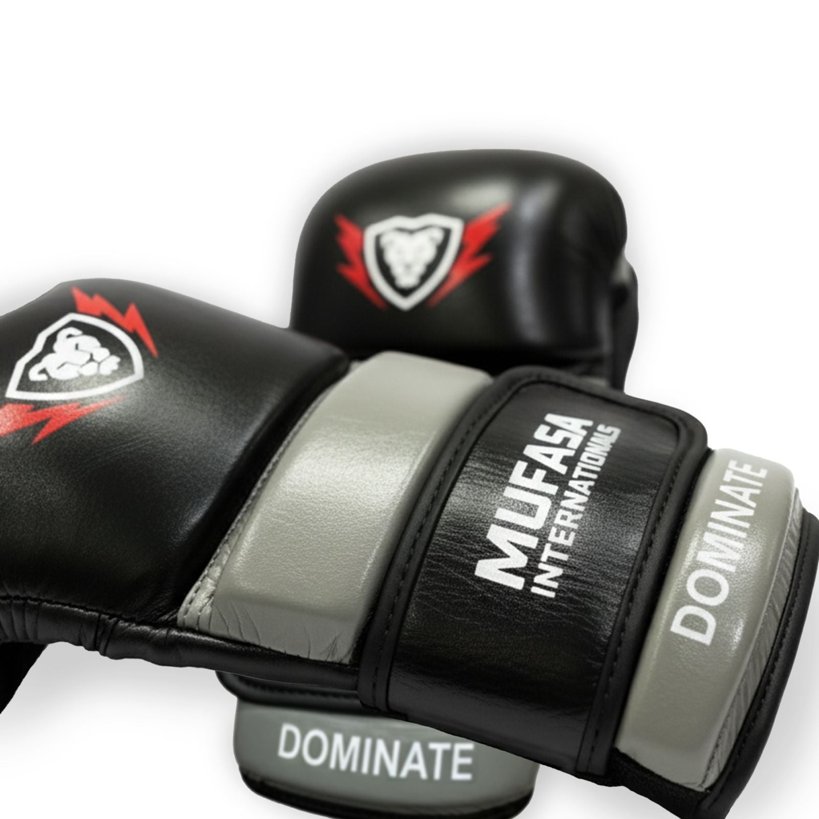 Leather Open Palm MMA Fight Gloves - 4 Oz, Unisex