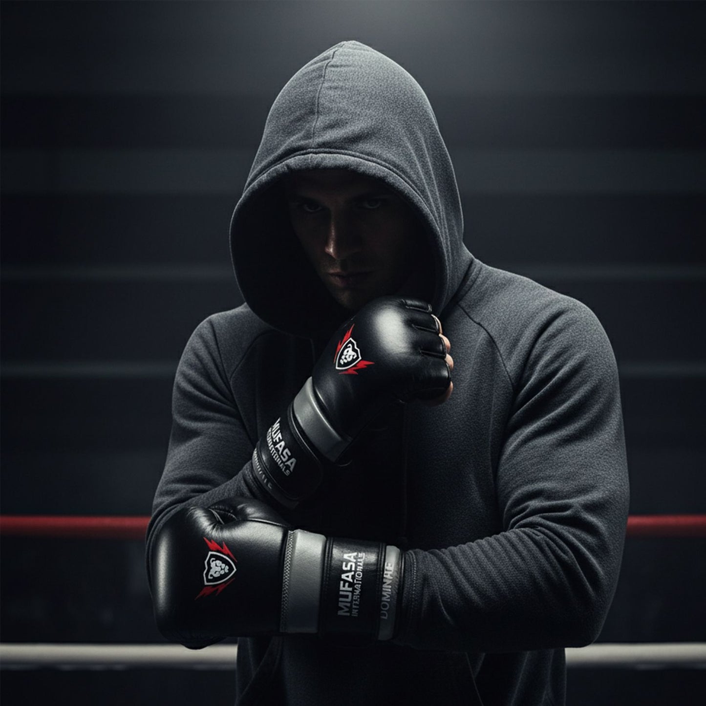 Leather Open Palm MMA Fight Gloves - 4 Oz, Unisex