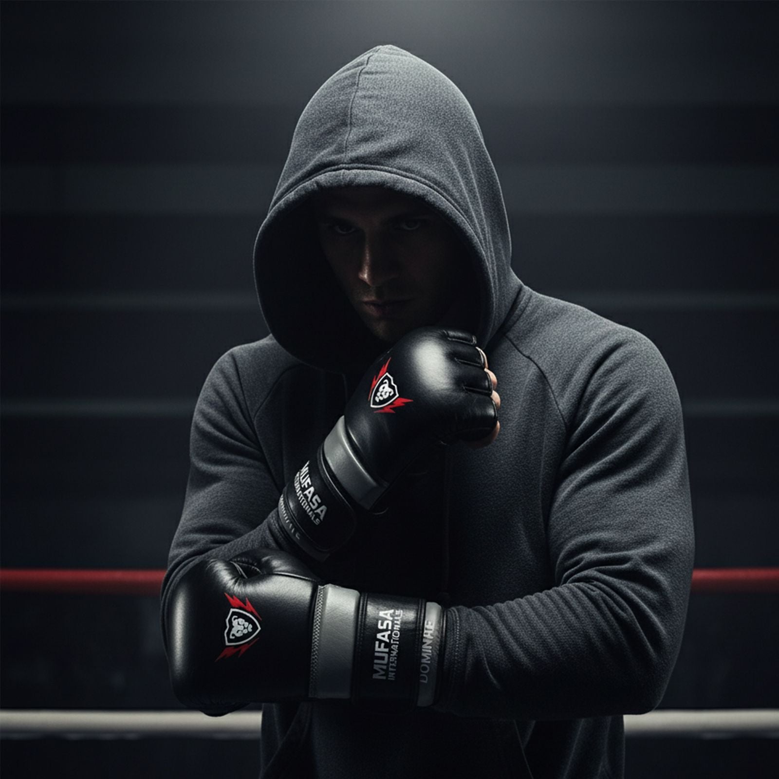 Leather Open Palm MMA Fight Gloves - 4 Oz, Unisex