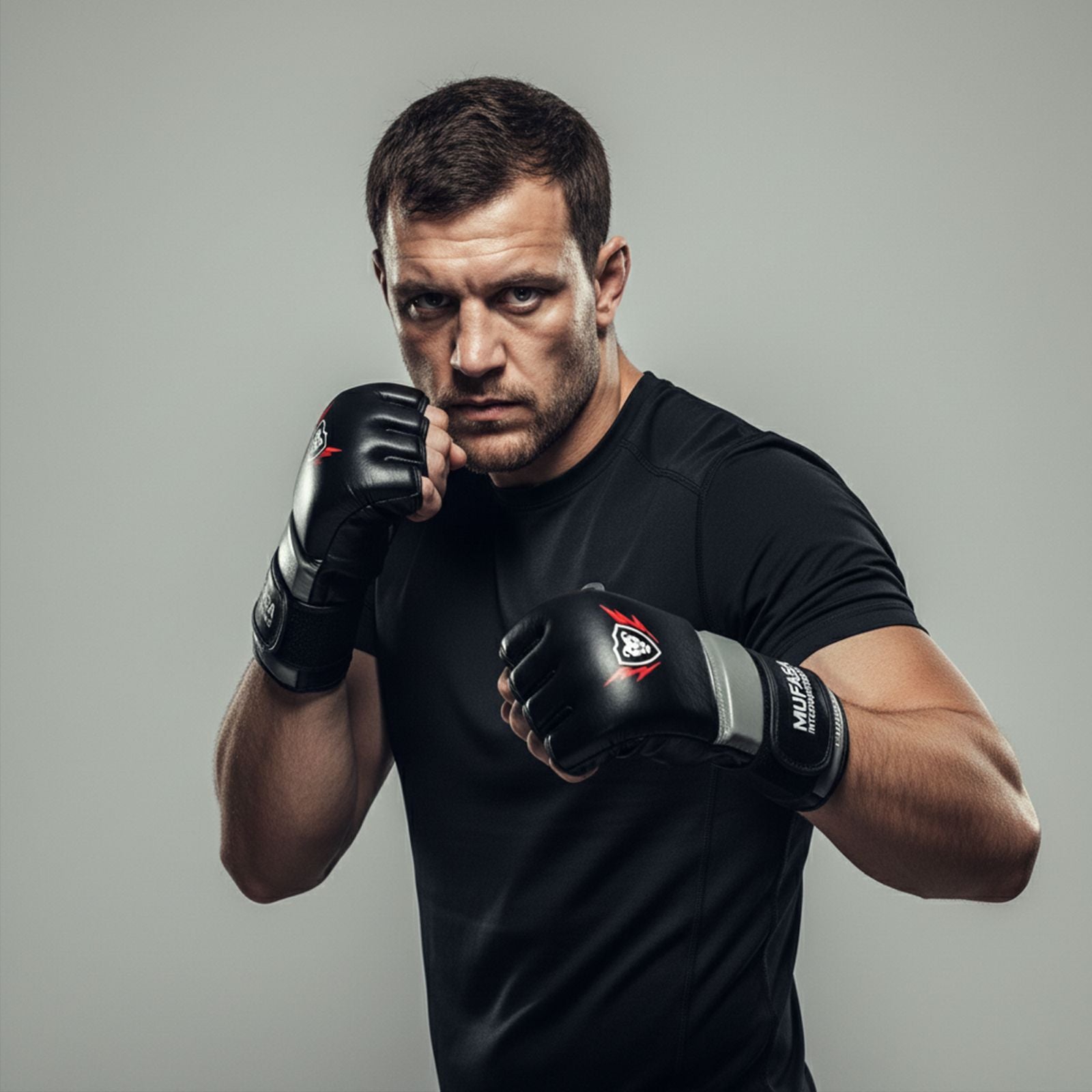 Leather Open Palm MMA Fight Gloves - 4 Oz, Unisex
