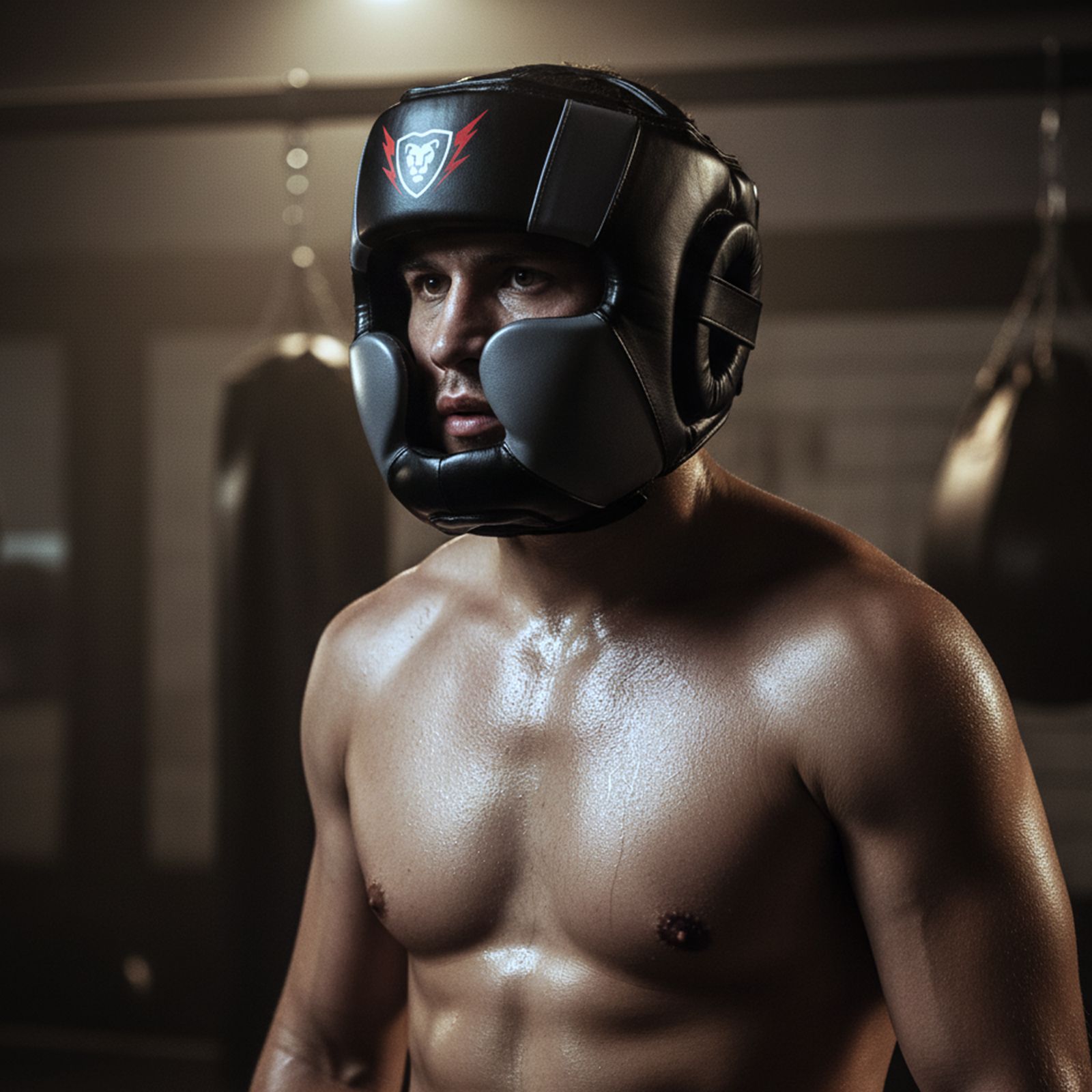 Cowhide Leather Headguard Boxing Sparring MMA Headguard