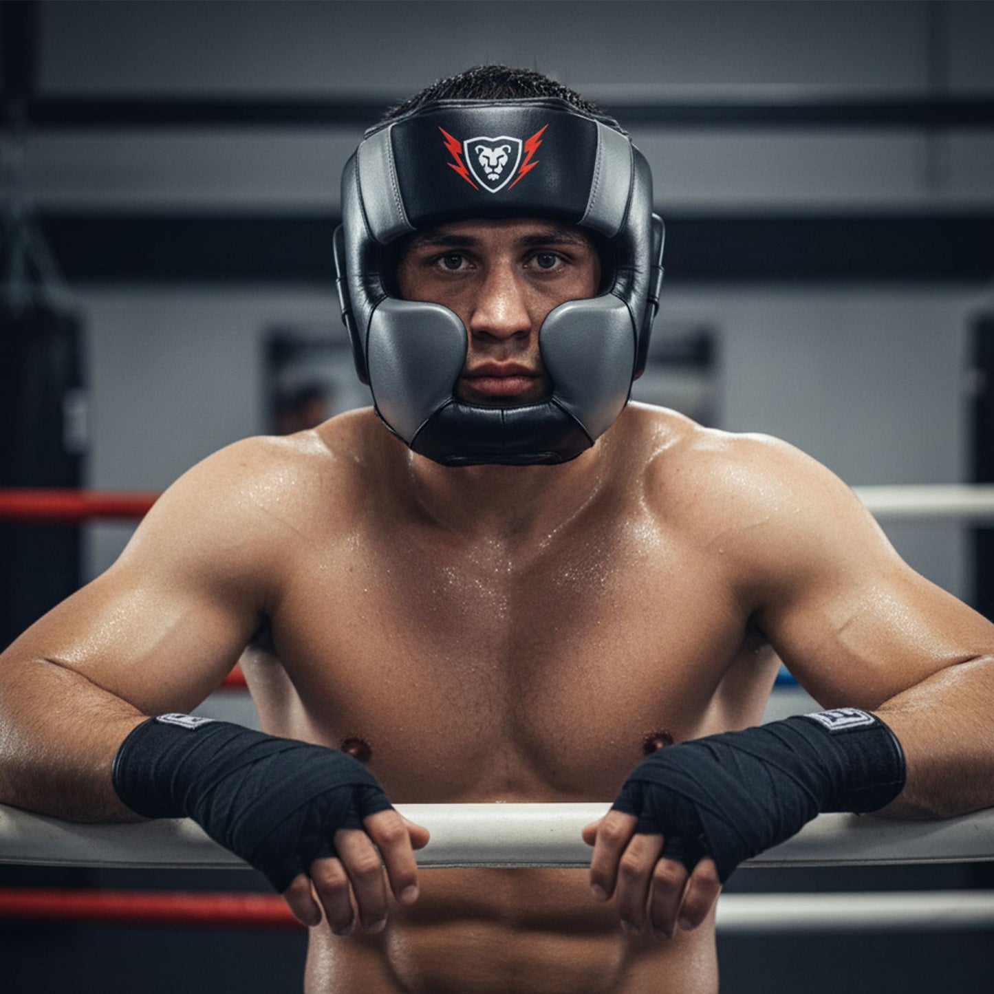 Cowhide Leather Headguard Boxing Sparring MMA Headguard