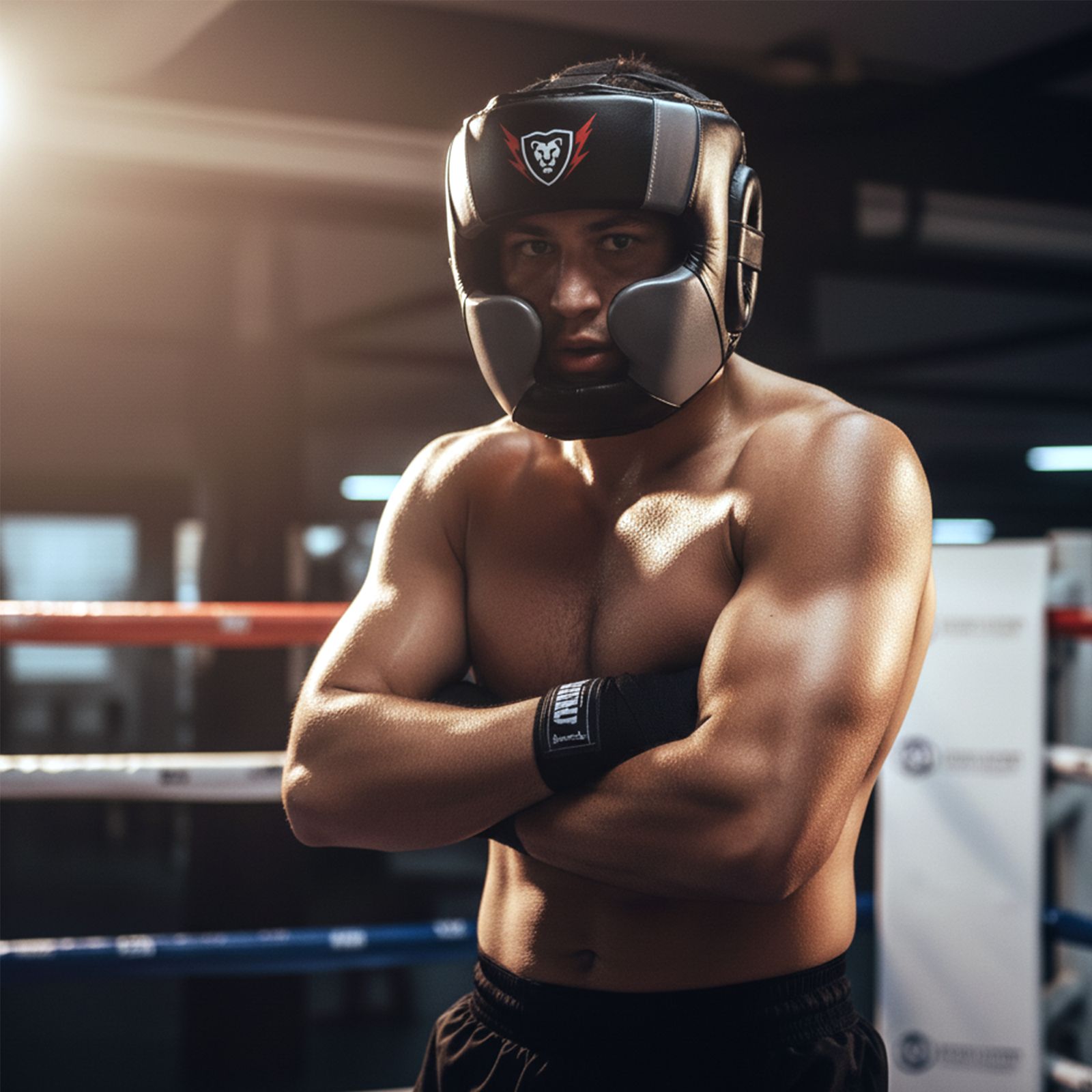 Cowhide Leather Headguard Boxing Sparring MMA Headguard
