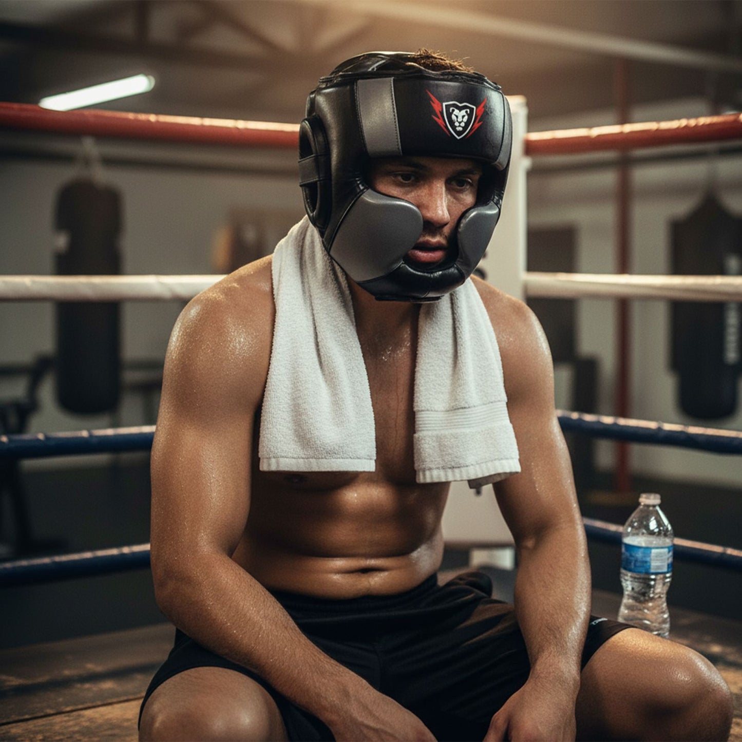 Cowhide Leather Headguard Boxing Sparring MMA Headguard