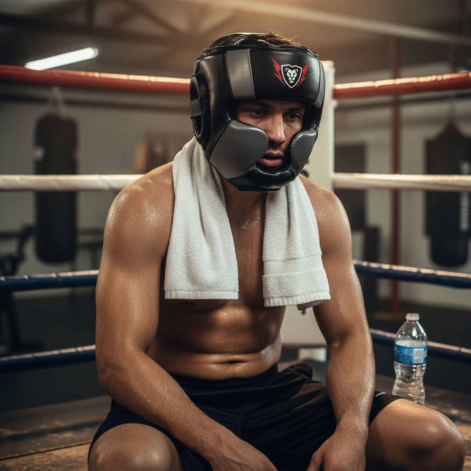 Cowhide Leather Headguard Boxing Sparring MMA Headguard