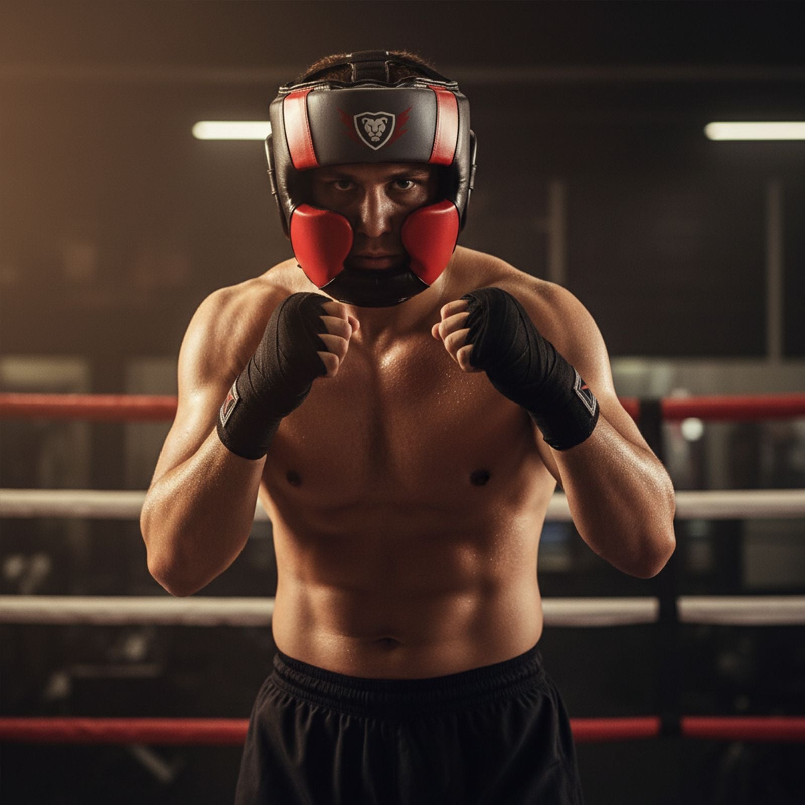 Cowhide Leather Boxing Headgear | Sparring MMA Headguard, Mufasainternationals
