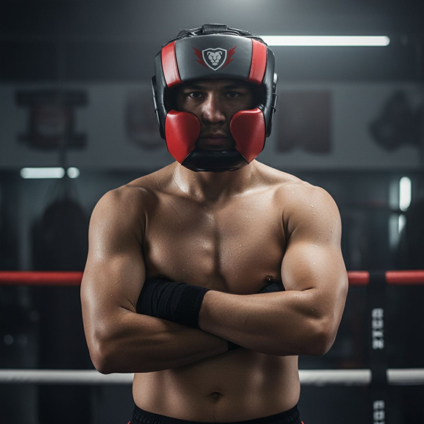 Cowhide Leather Boxing Headgear | Sparring MMA Headguard, Mufasainternationals