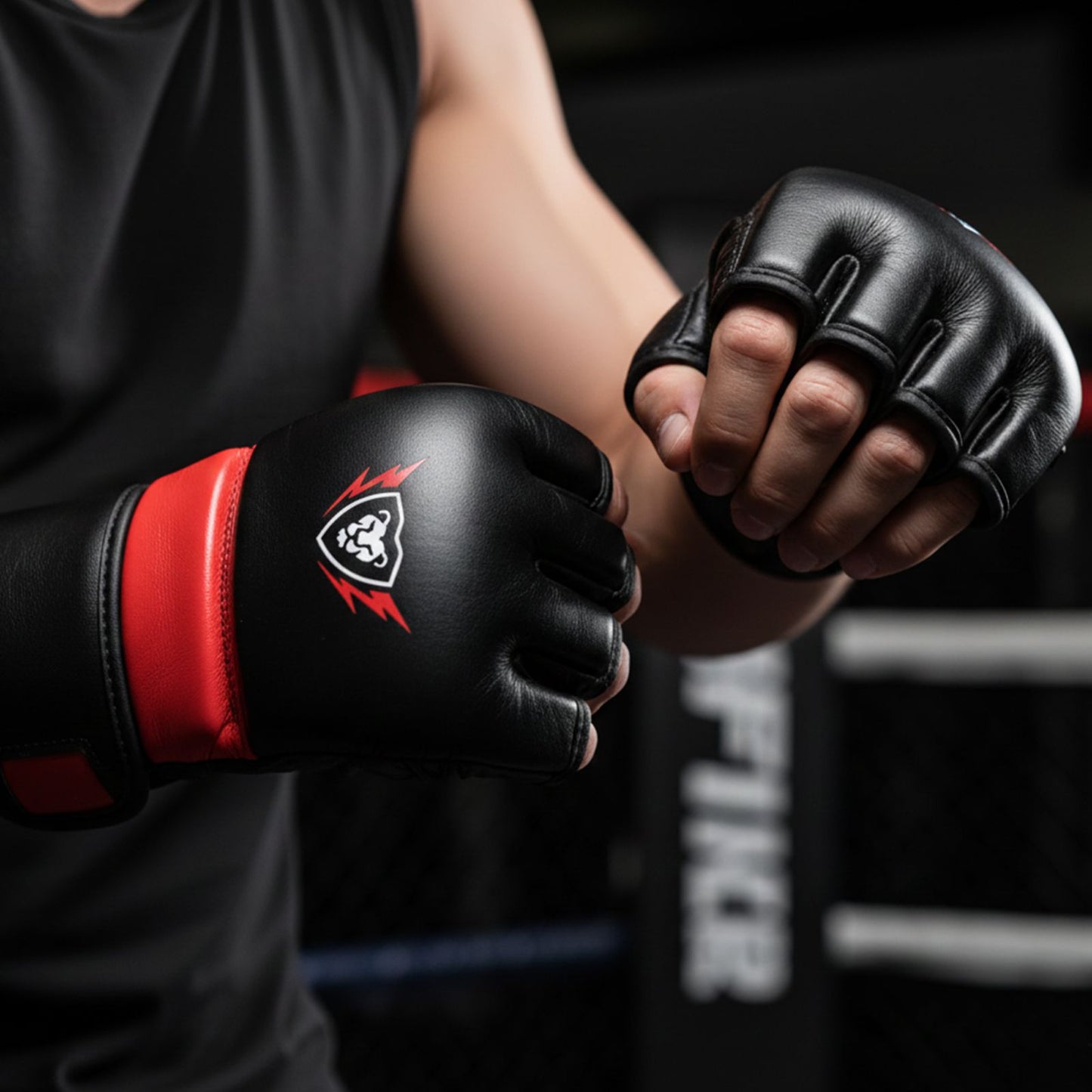 Cowhide Leather Open Palm MMA Fight Gloves 4 Oz - Unisex