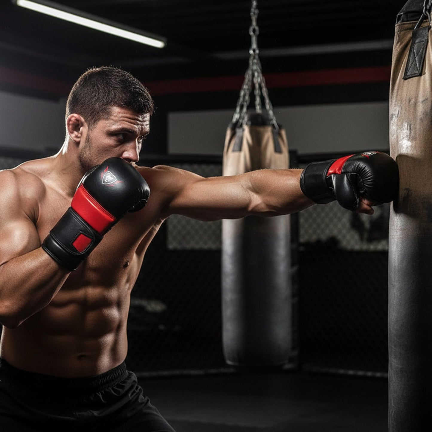 Cowhide Leather Open Palm MMA Fight Gloves 4 Oz - Unisex